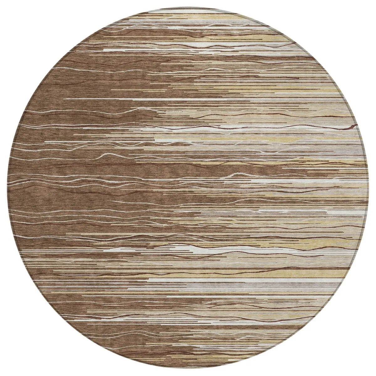 Machine Washable Indoor/ Outdoor Modern Stripe Chantille Rug