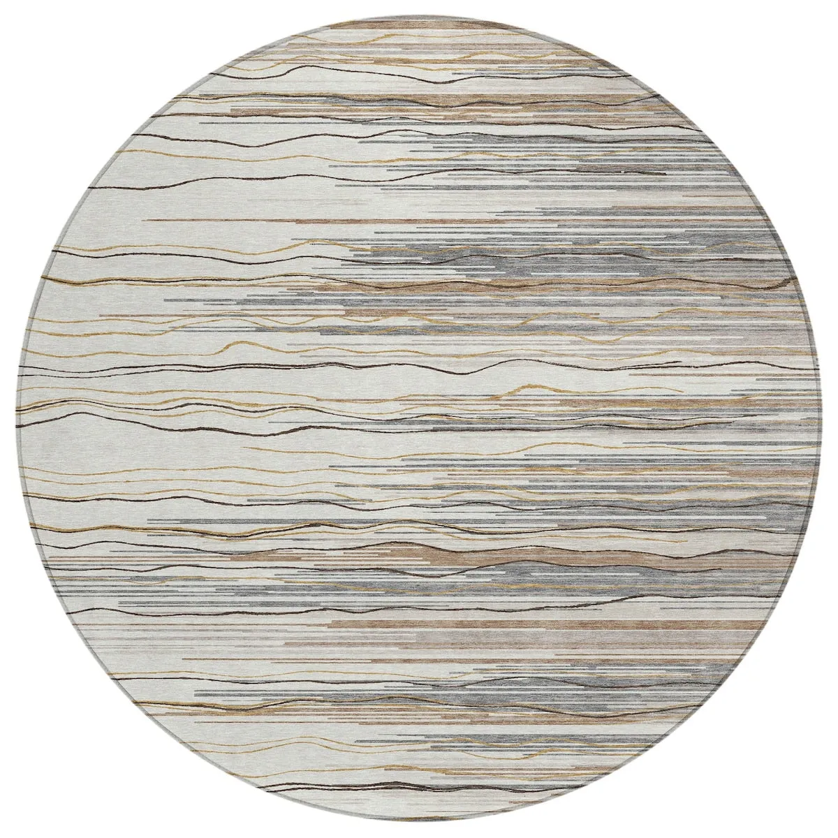 Machine Washable Indoor/ Outdoor Modern Stripe Chantille Rug