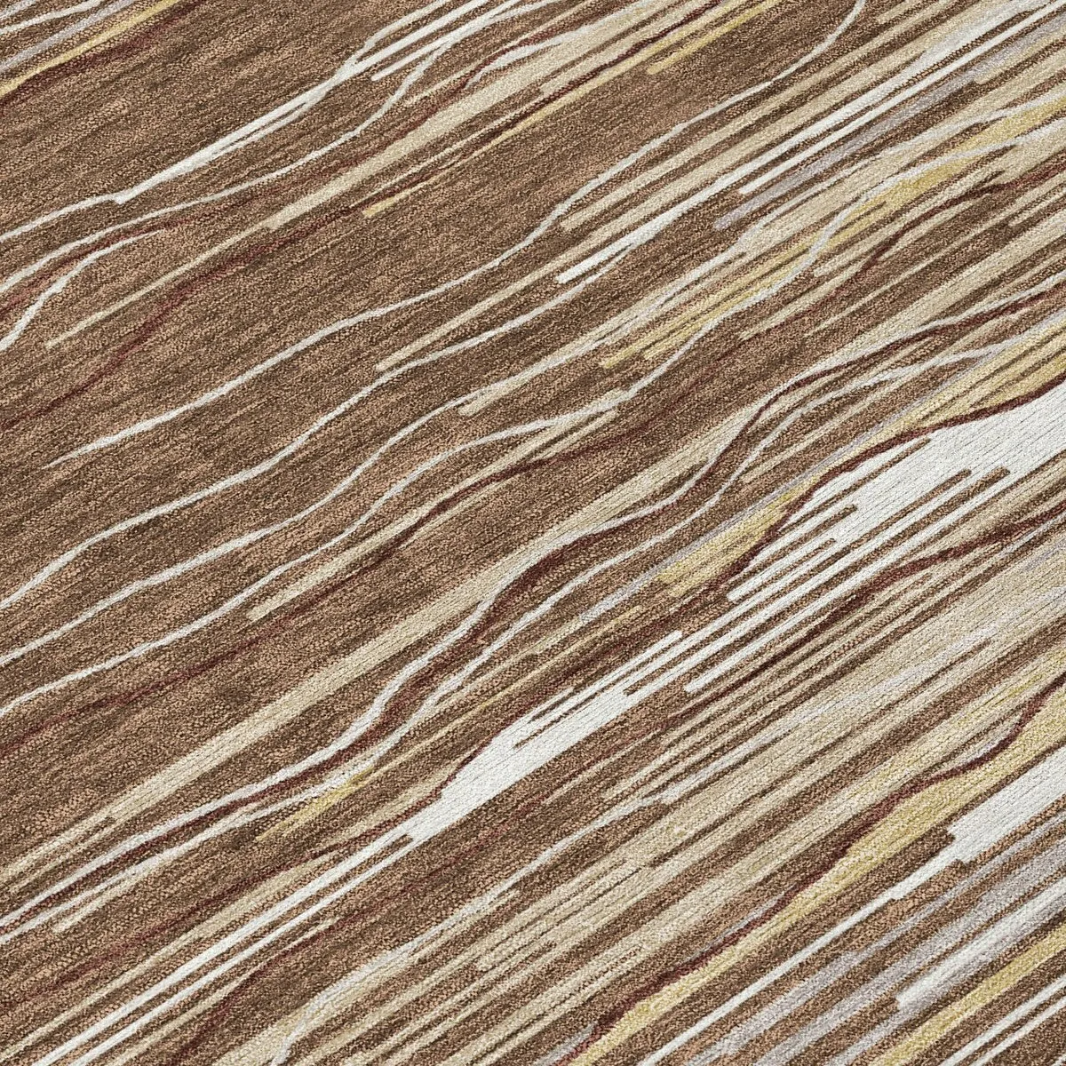 Machine Washable Indoor/ Outdoor Modern Stripe Chantille Rug