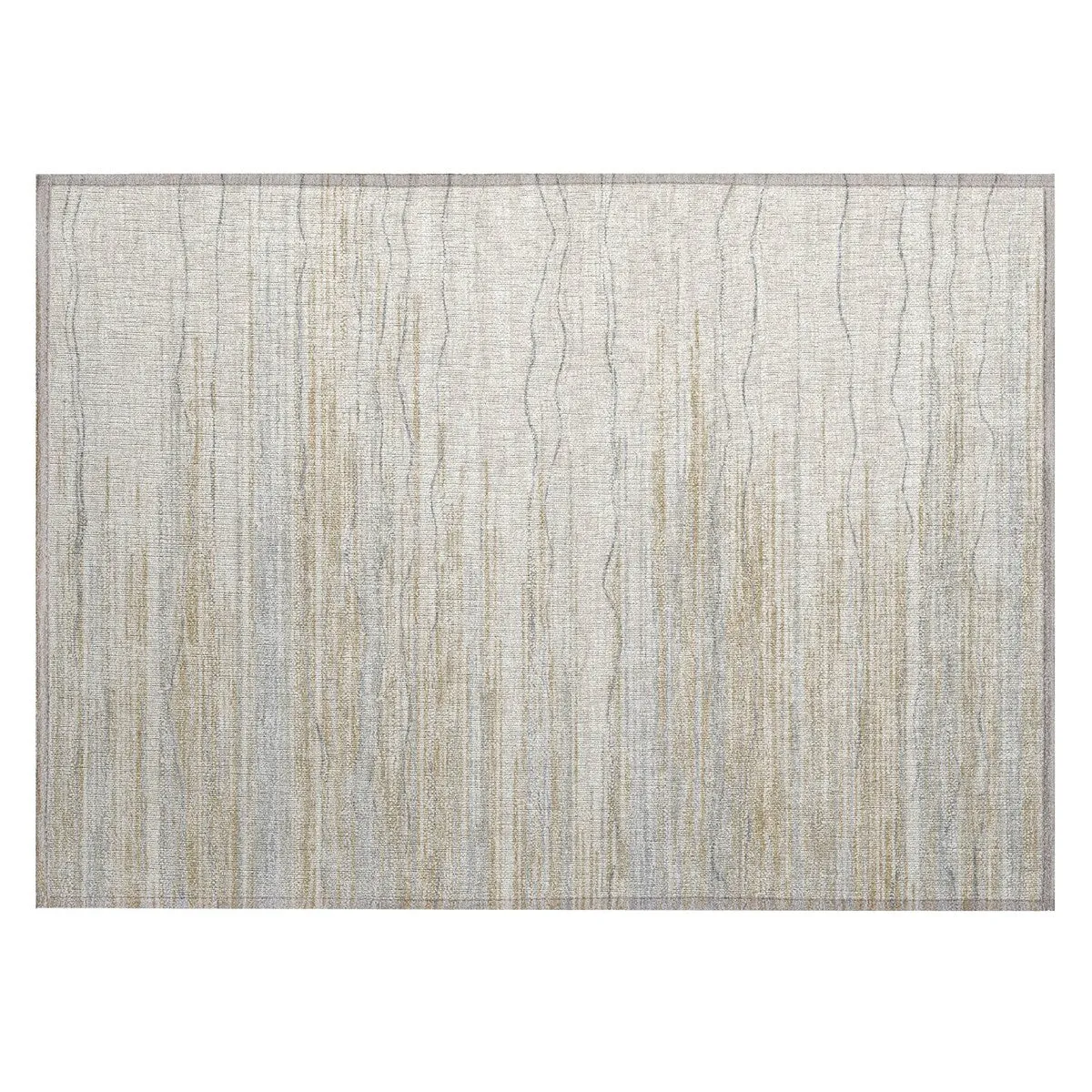 Machine Washable Indoor/ Outdoor Modern Stripe Chantille Rug