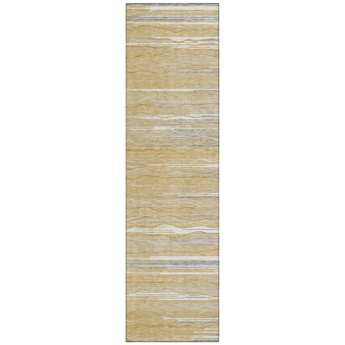 Machine Washable Indoor/ Outdoor Modern Stripe Chantille Rug