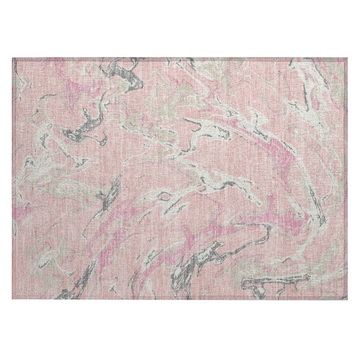 Machine Washable Indoor/ Outdoor Modern Wave Chantille Rug
