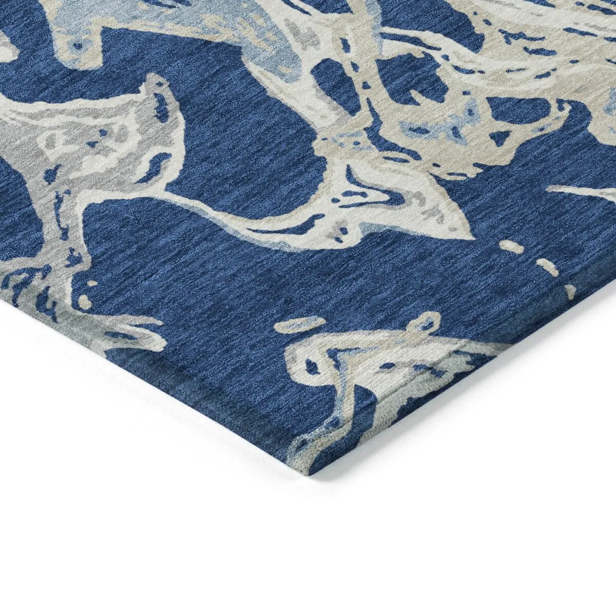 Machine Washable Indoor/ Outdoor Modern Wave Chantille Rug