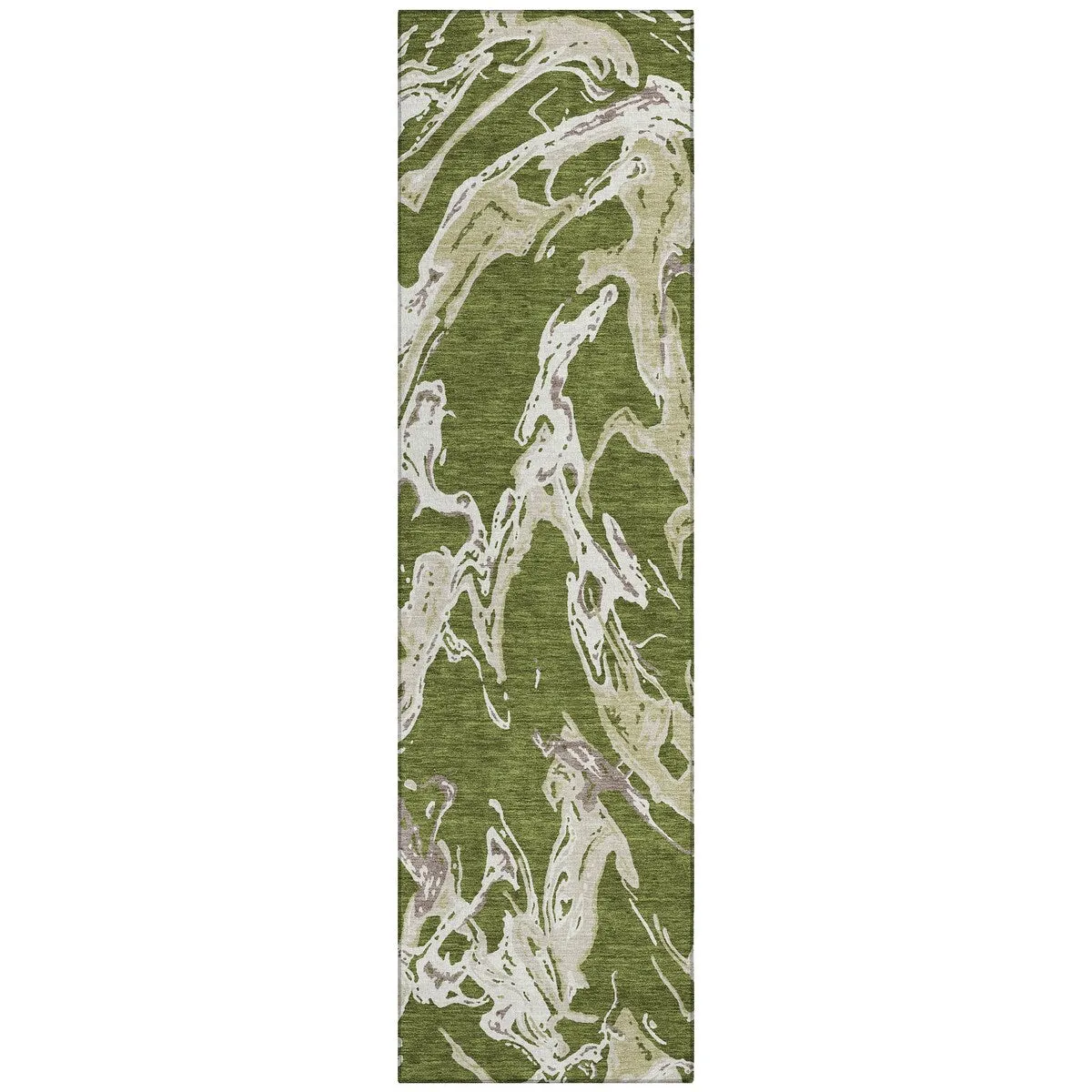 Machine Washable Indoor/ Outdoor Modern Wave Chantille Rug