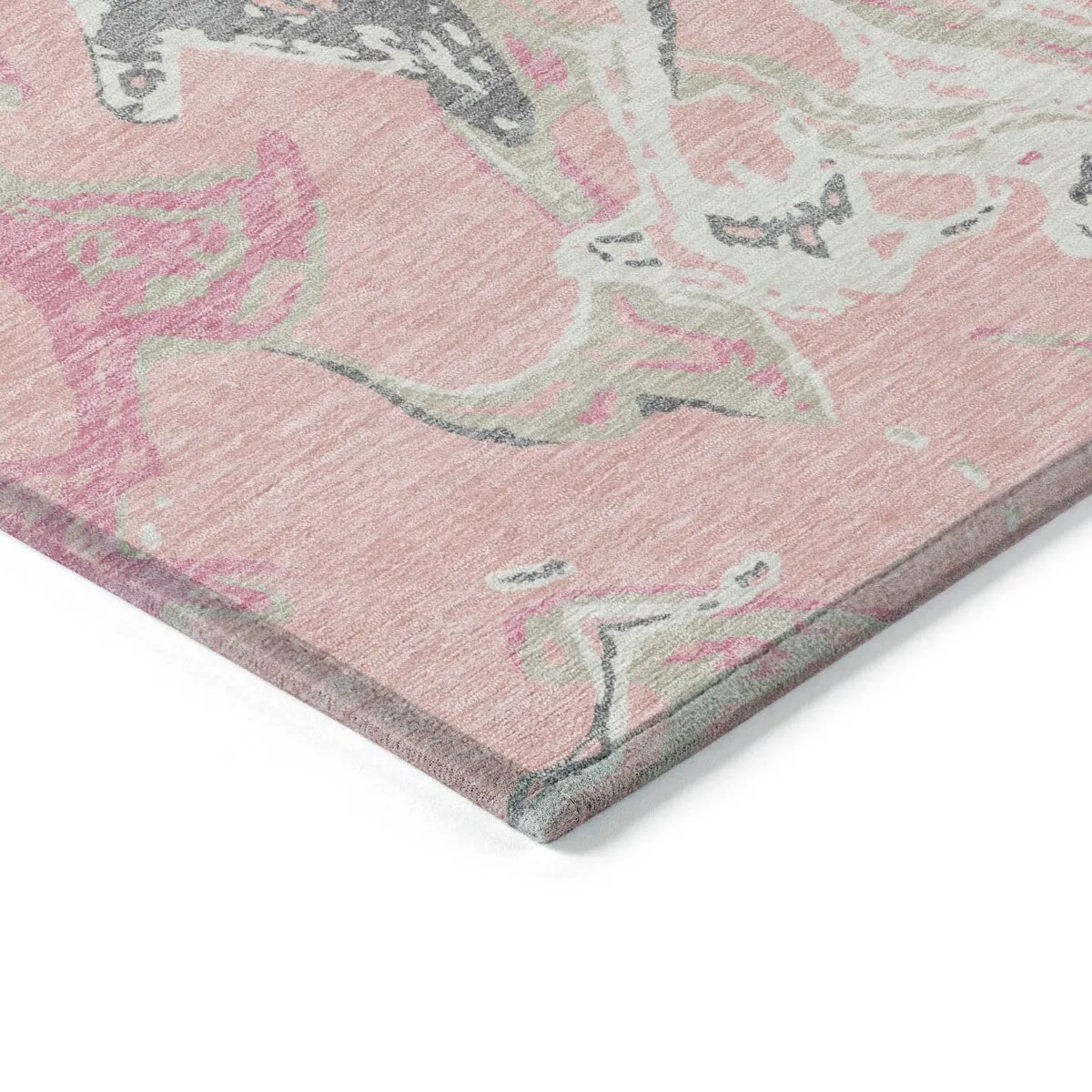 Machine Washable Indoor/ Outdoor Modern Wave Chantille Rug