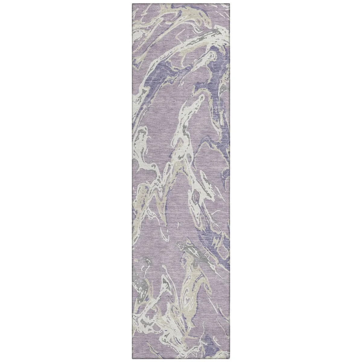 Machine Washable Indoor/ Outdoor Modern Wave Chantille Rug