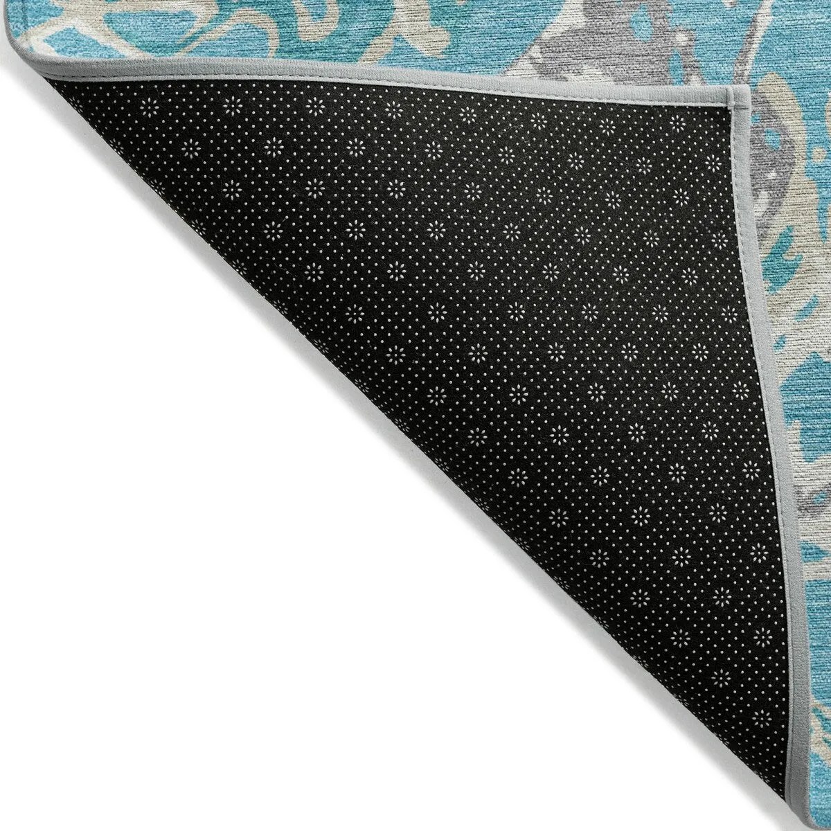 Machine Washable Indoor/ Outdoor Modern Wave Chantille Rug