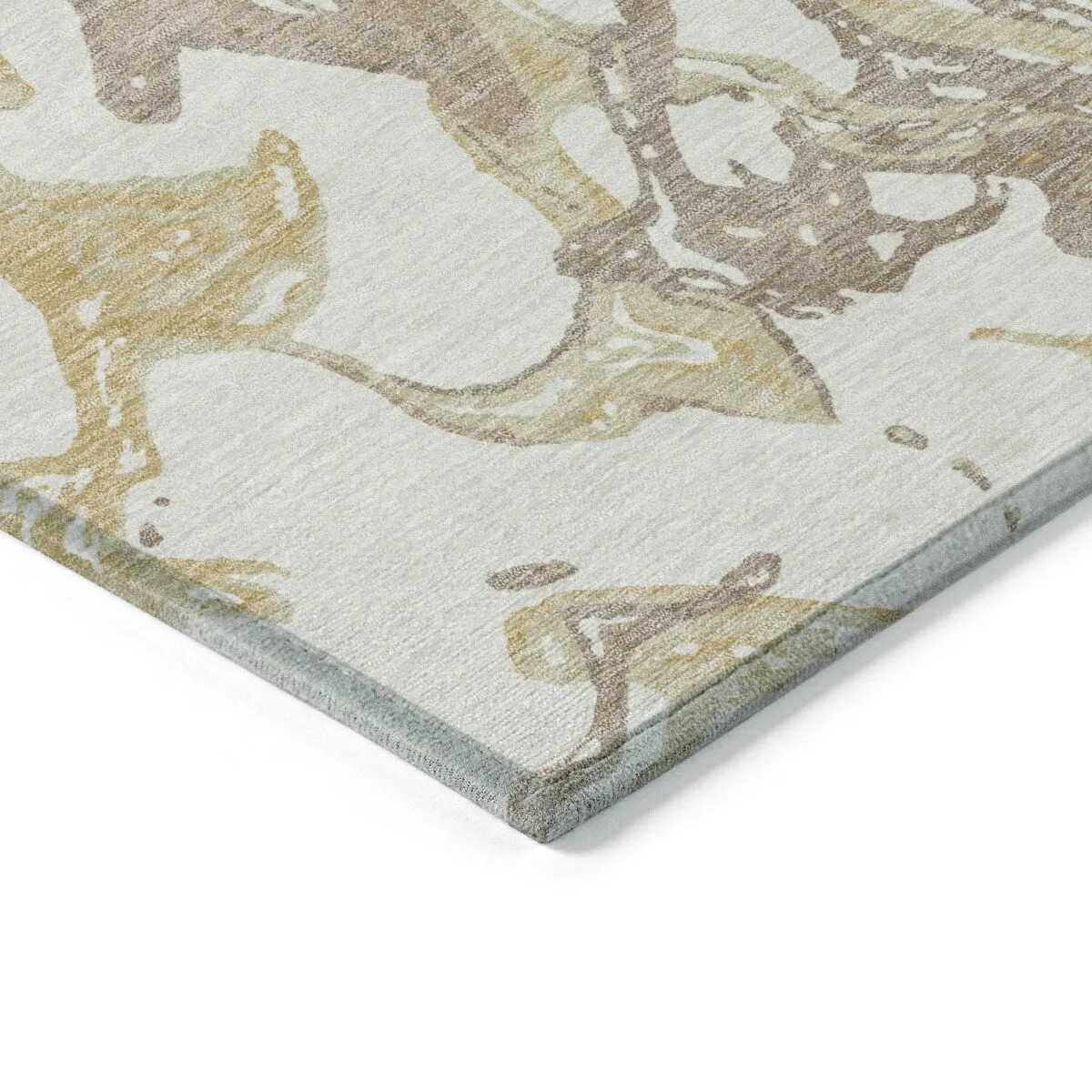 Machine Washable Indoor/ Outdoor Modern Wave Chantille Rug