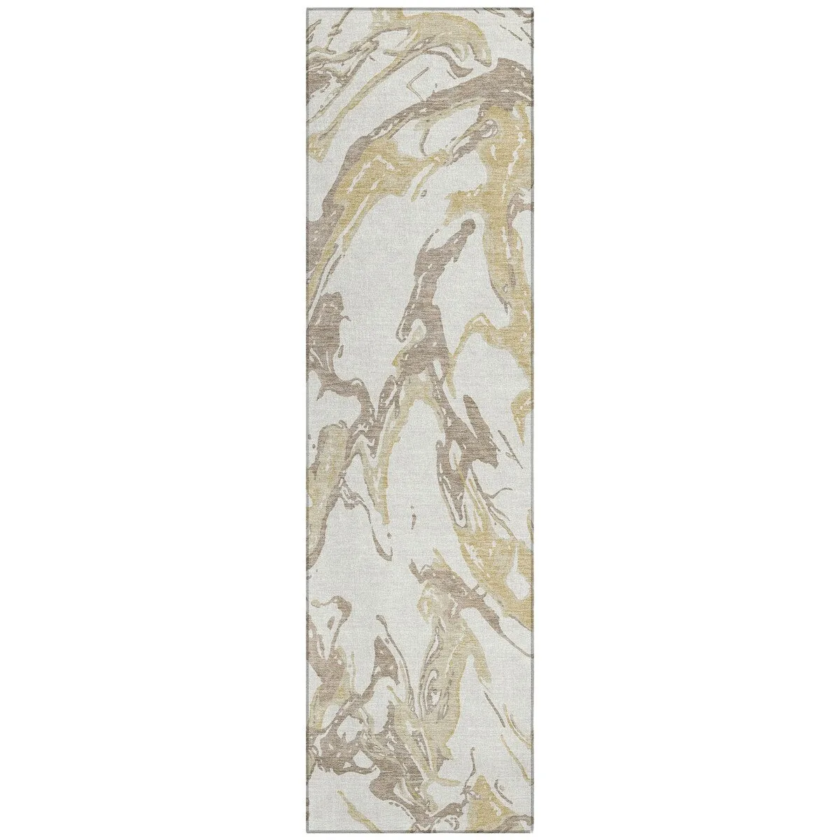 Machine Washable Indoor/ Outdoor Modern Wave Chantille Rug