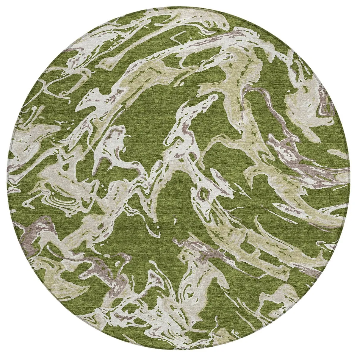 Machine Washable Indoor/ Outdoor Modern Wave Chantille Rug
