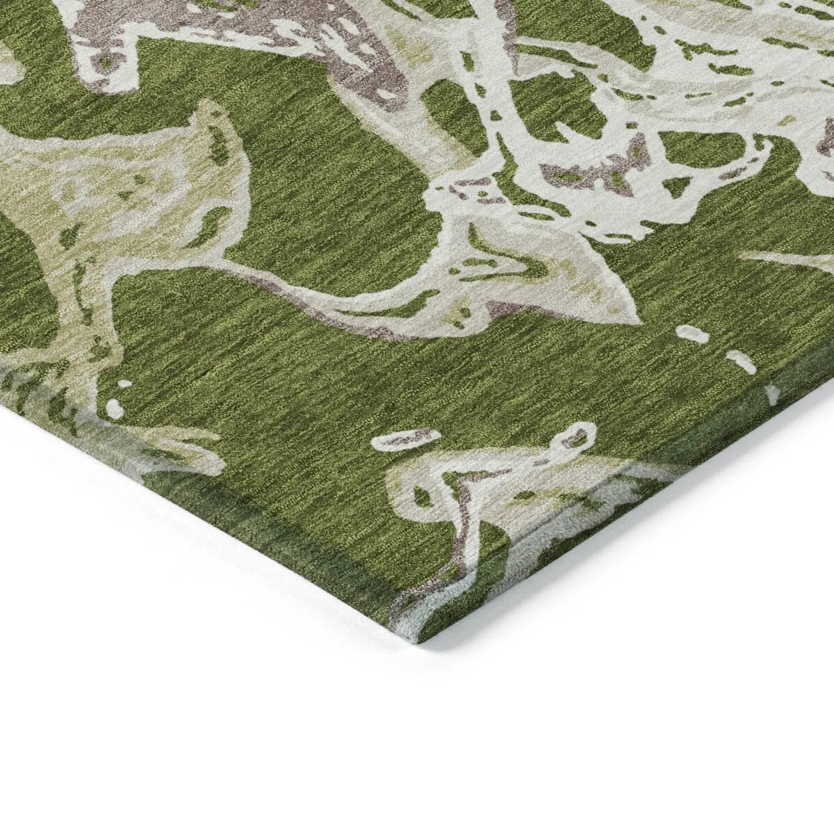 Machine Washable Indoor/ Outdoor Modern Wave Chantille Rug