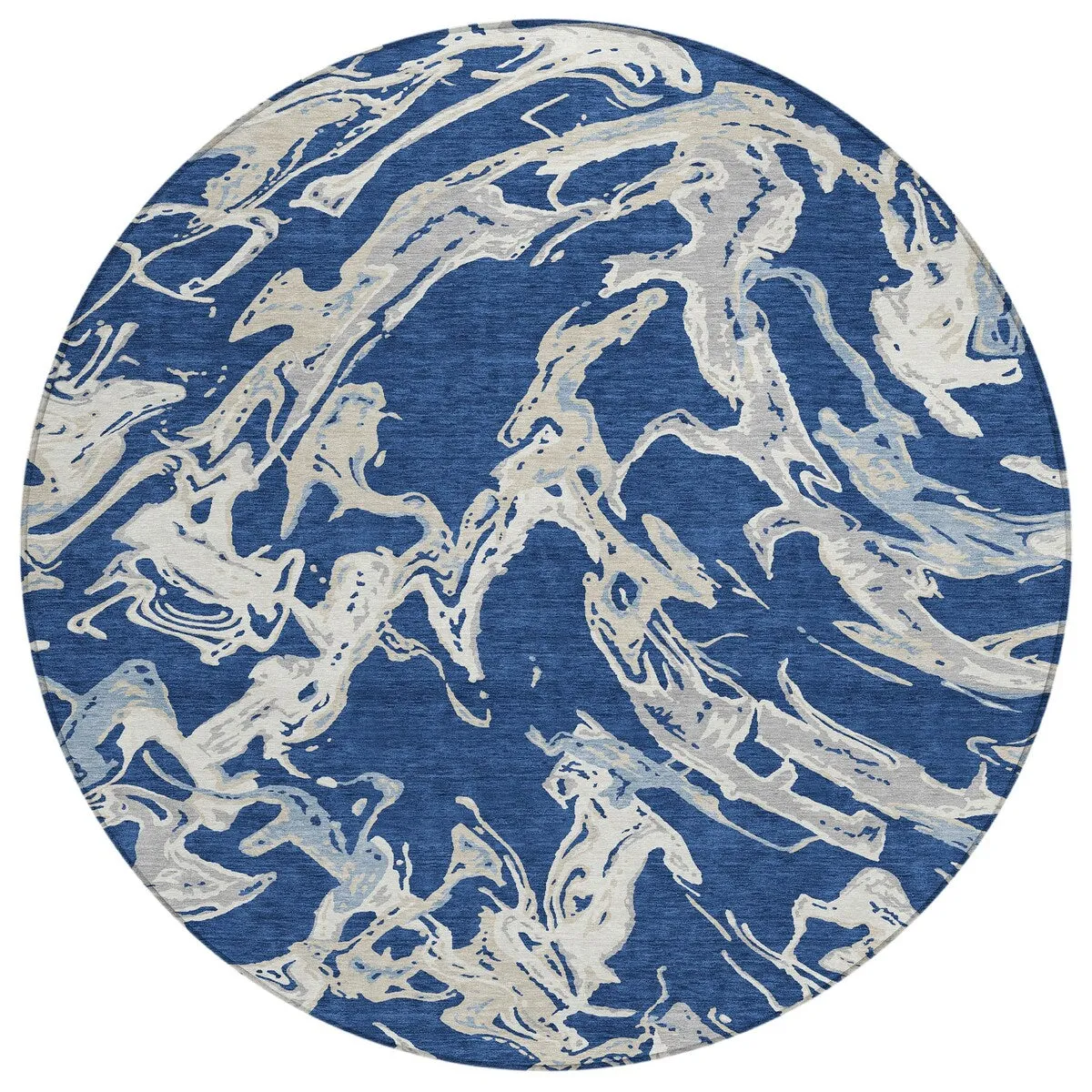 Machine Washable Indoor/ Outdoor Modern Wave Chantille Rug