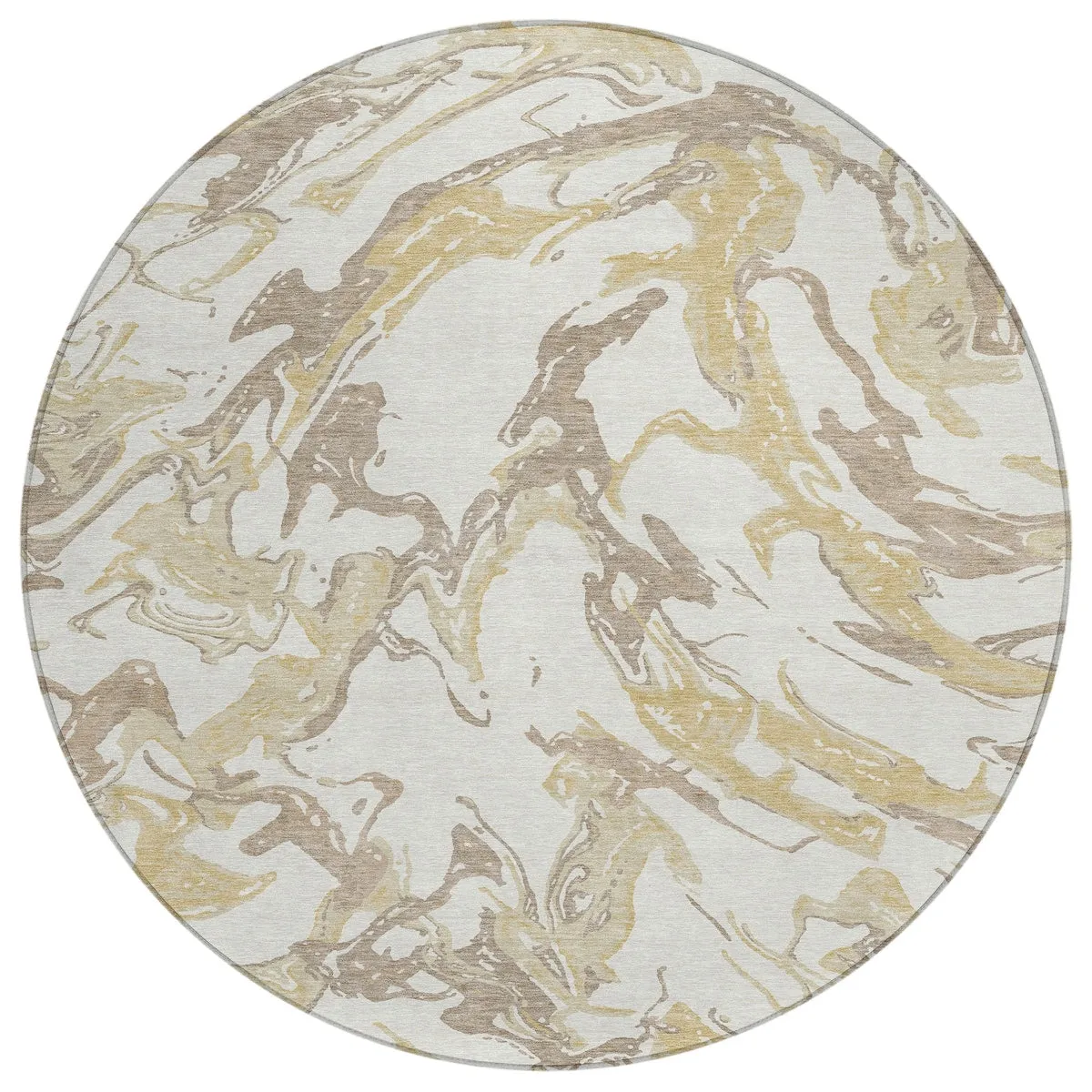 Machine Washable Indoor/ Outdoor Modern Wave Chantille Rug