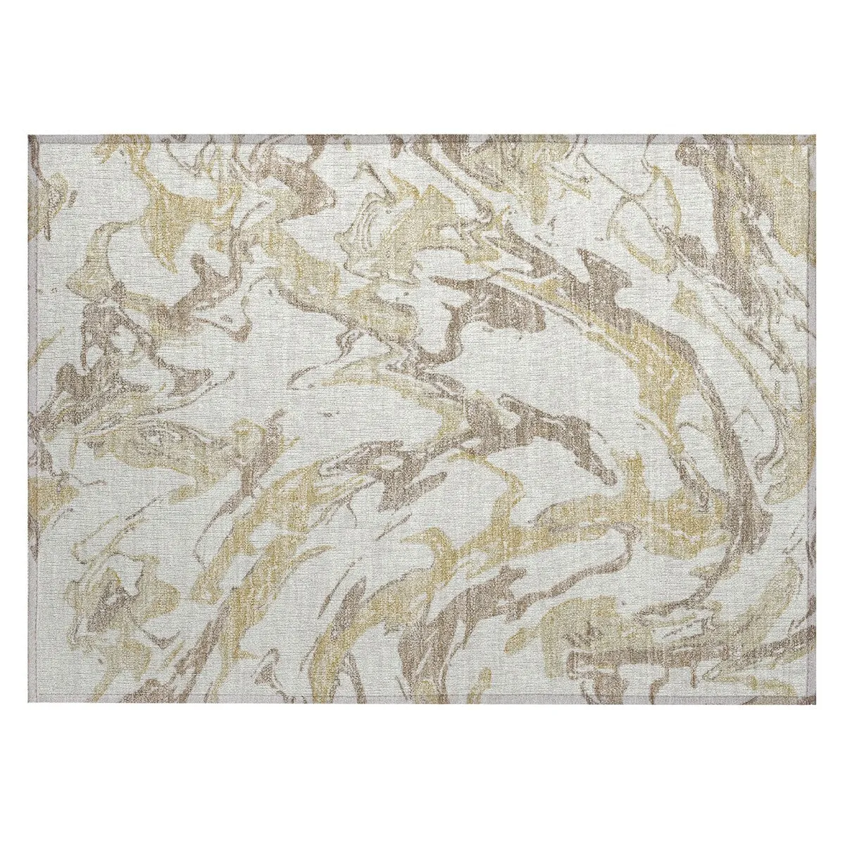 Machine Washable Indoor/ Outdoor Modern Wave Chantille Rug