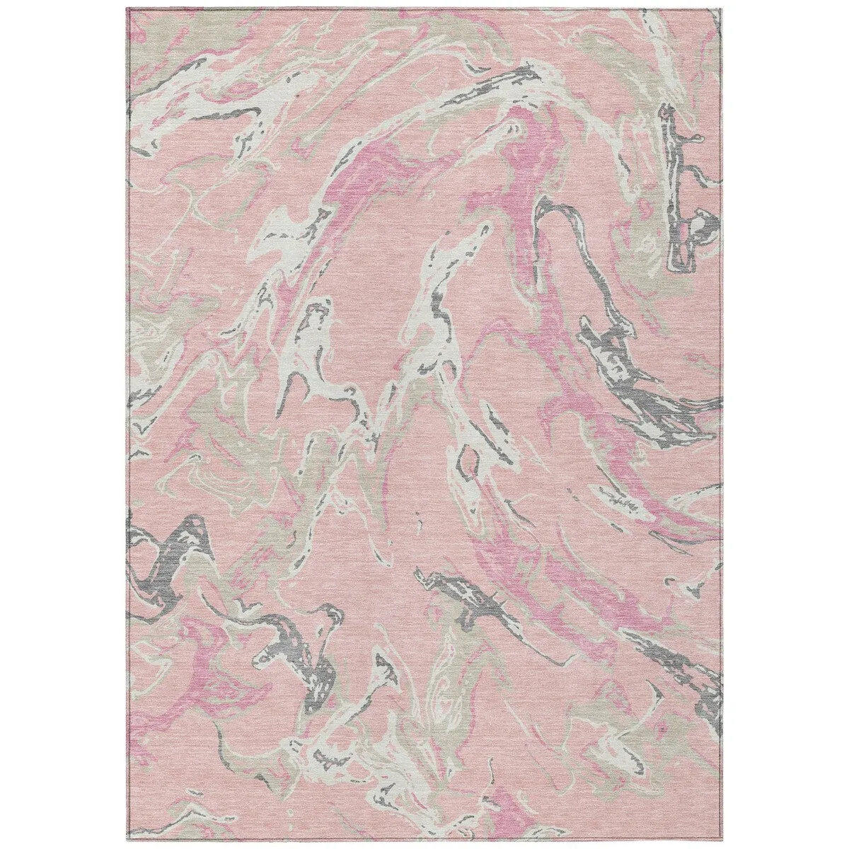 Machine Washable Indoor/ Outdoor Modern Wave Chantille Rug