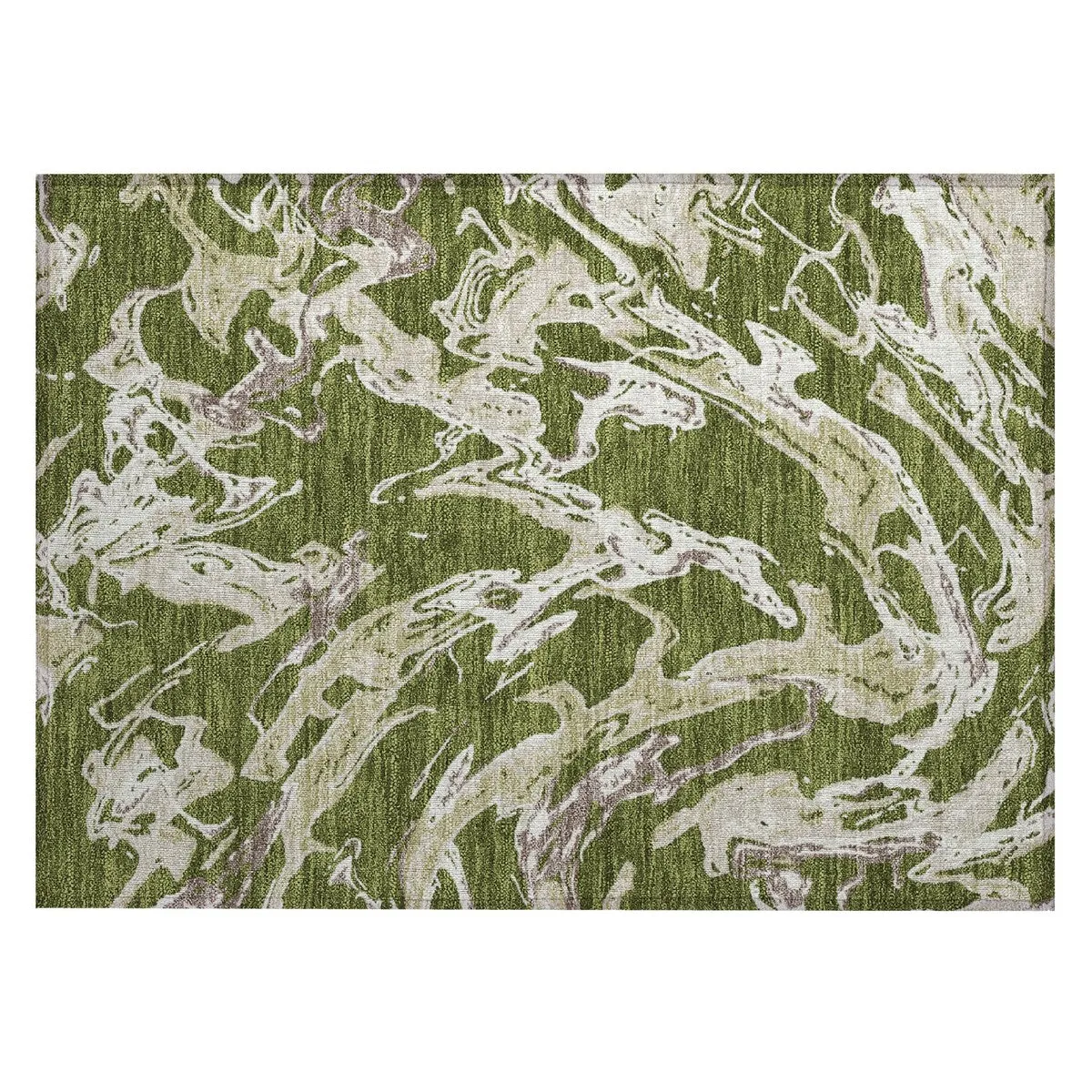 Machine Washable Indoor/ Outdoor Modern Wave Chantille Rug