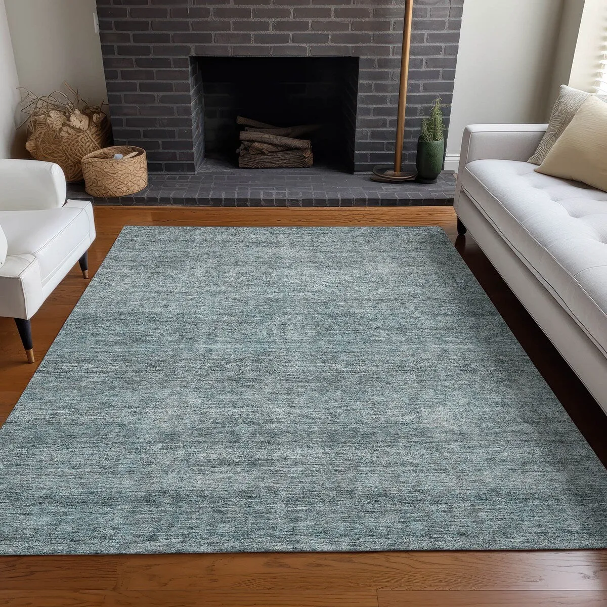 Machine Washable Indoor/ Outdoor Ombre Solid Chantille Rug