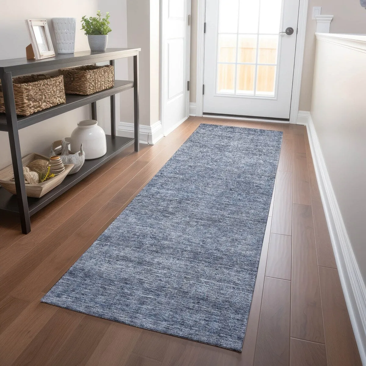 Machine Washable Indoor/ Outdoor Ombre Solid Chantille Rug