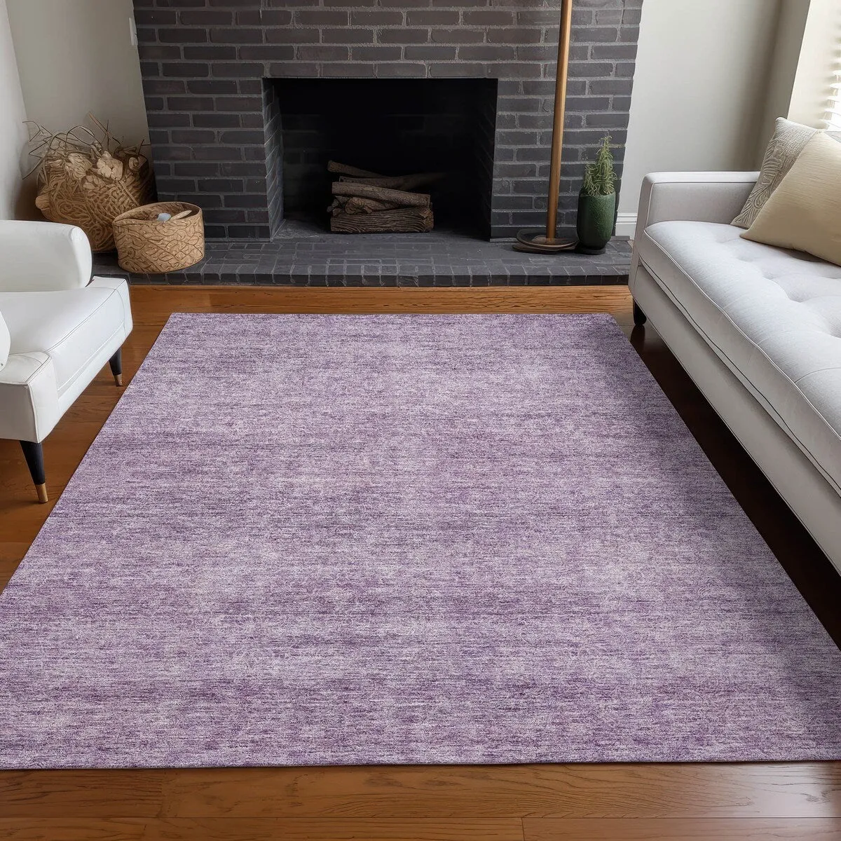Machine Washable Indoor/ Outdoor Ombre Solid Chantille Rug