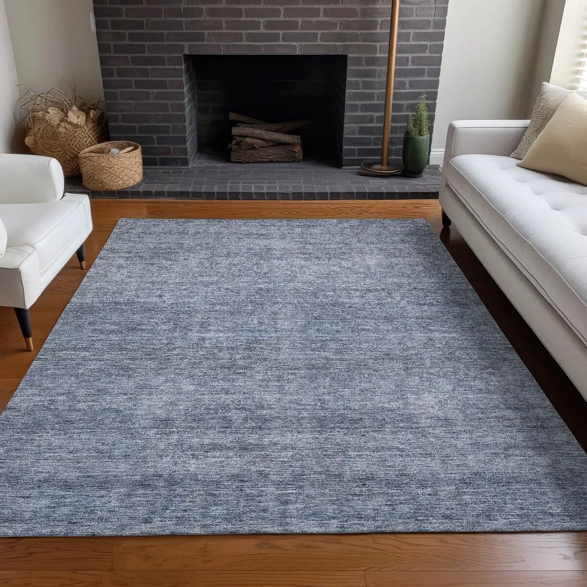Machine Washable Indoor/ Outdoor Ombre Solid Chantille Rug