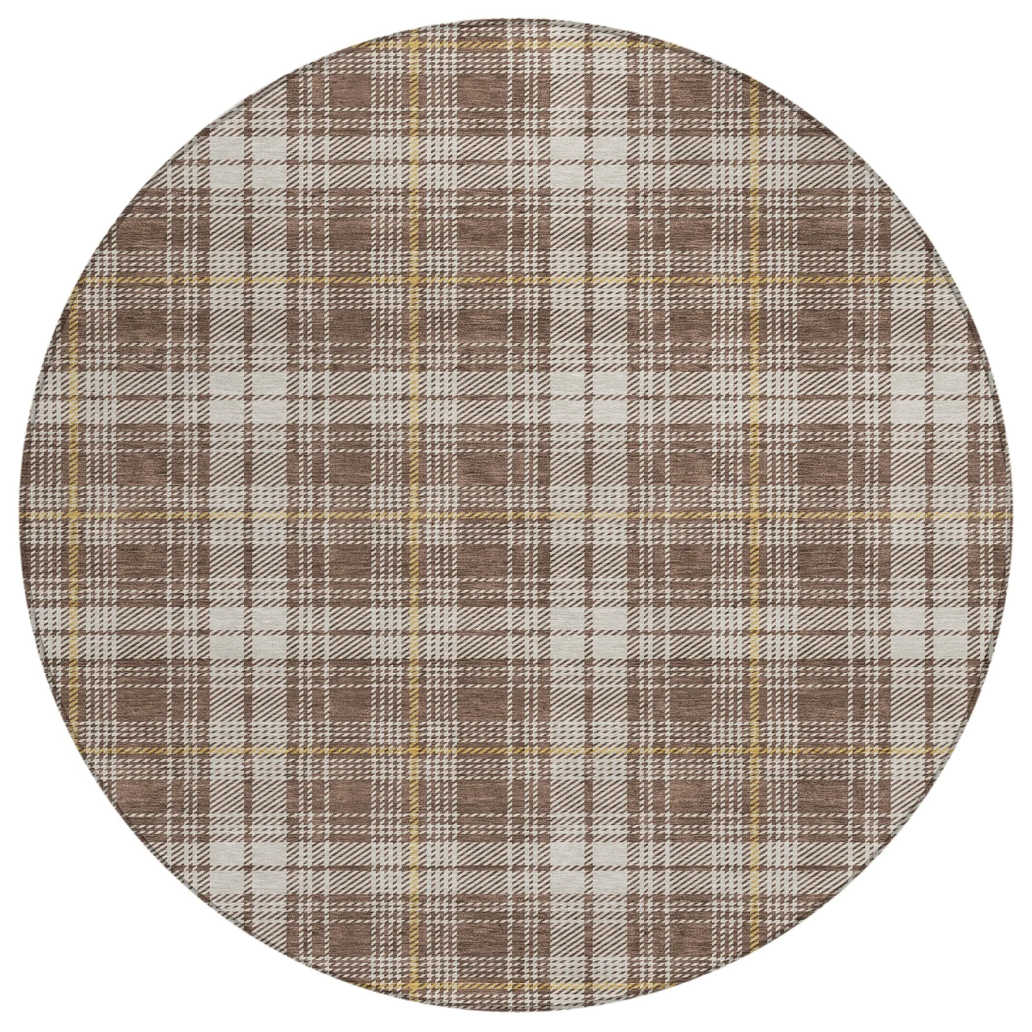 Machine Washable Indoor/ Outdoor Plaid Chantille Rug
