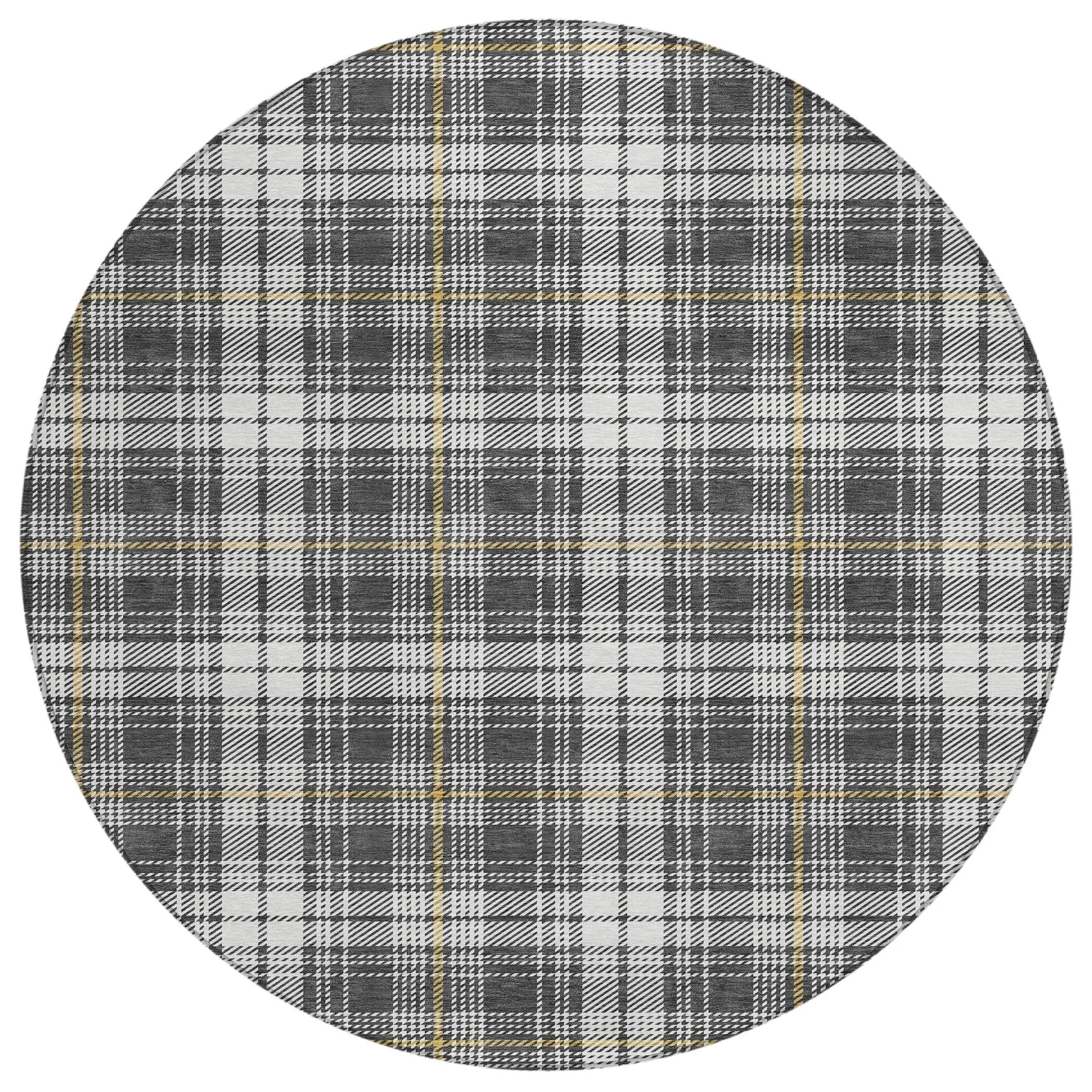Machine Washable Indoor/ Outdoor Plaid Chantille Rug