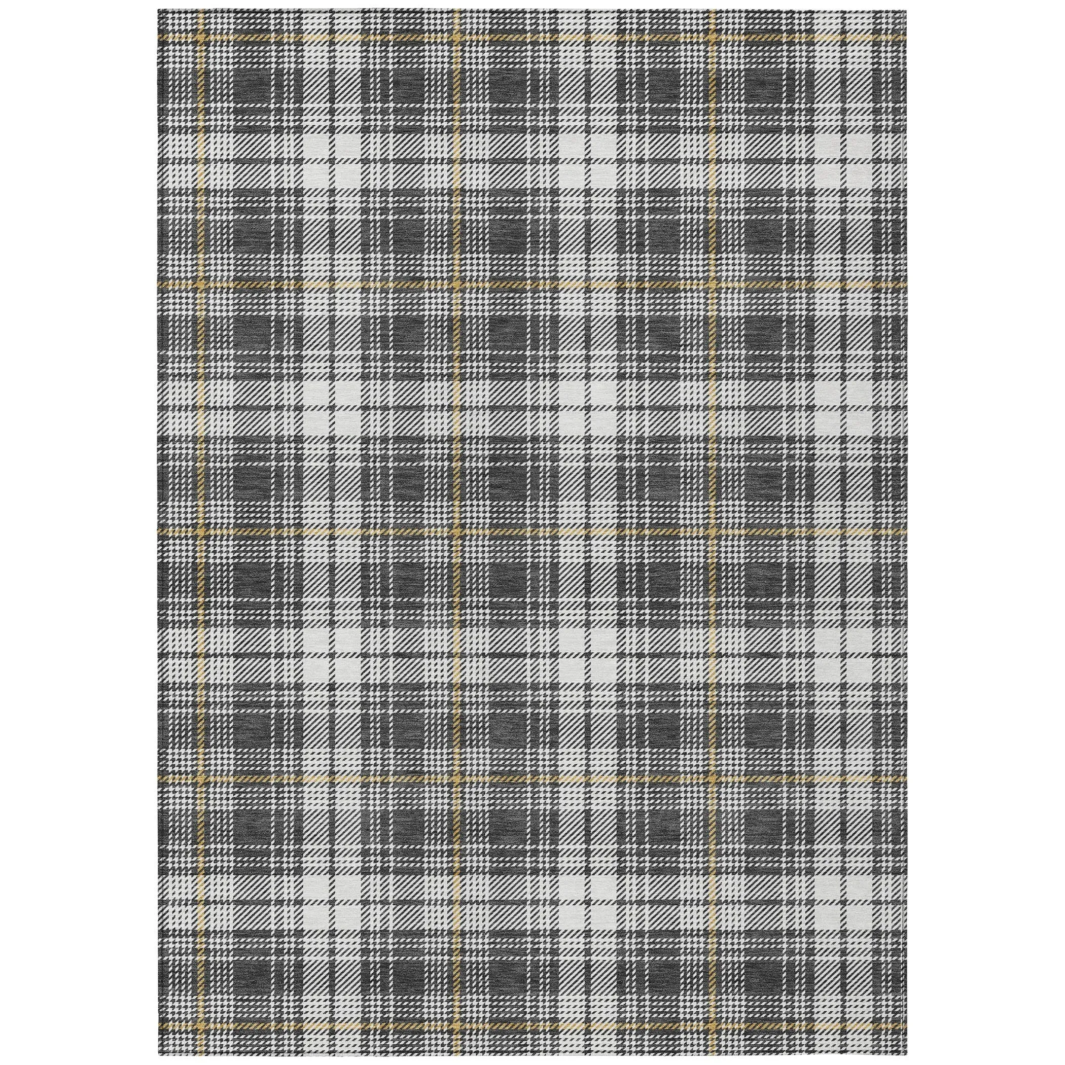 Machine Washable Indoor/ Outdoor Plaid Chantille Rug