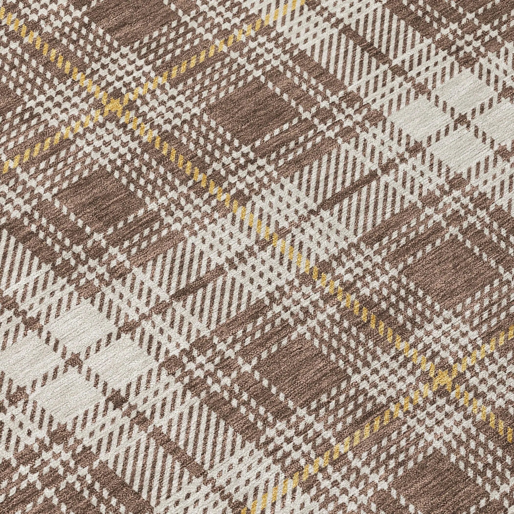 Machine Washable Indoor/ Outdoor Plaid Chantille Rug