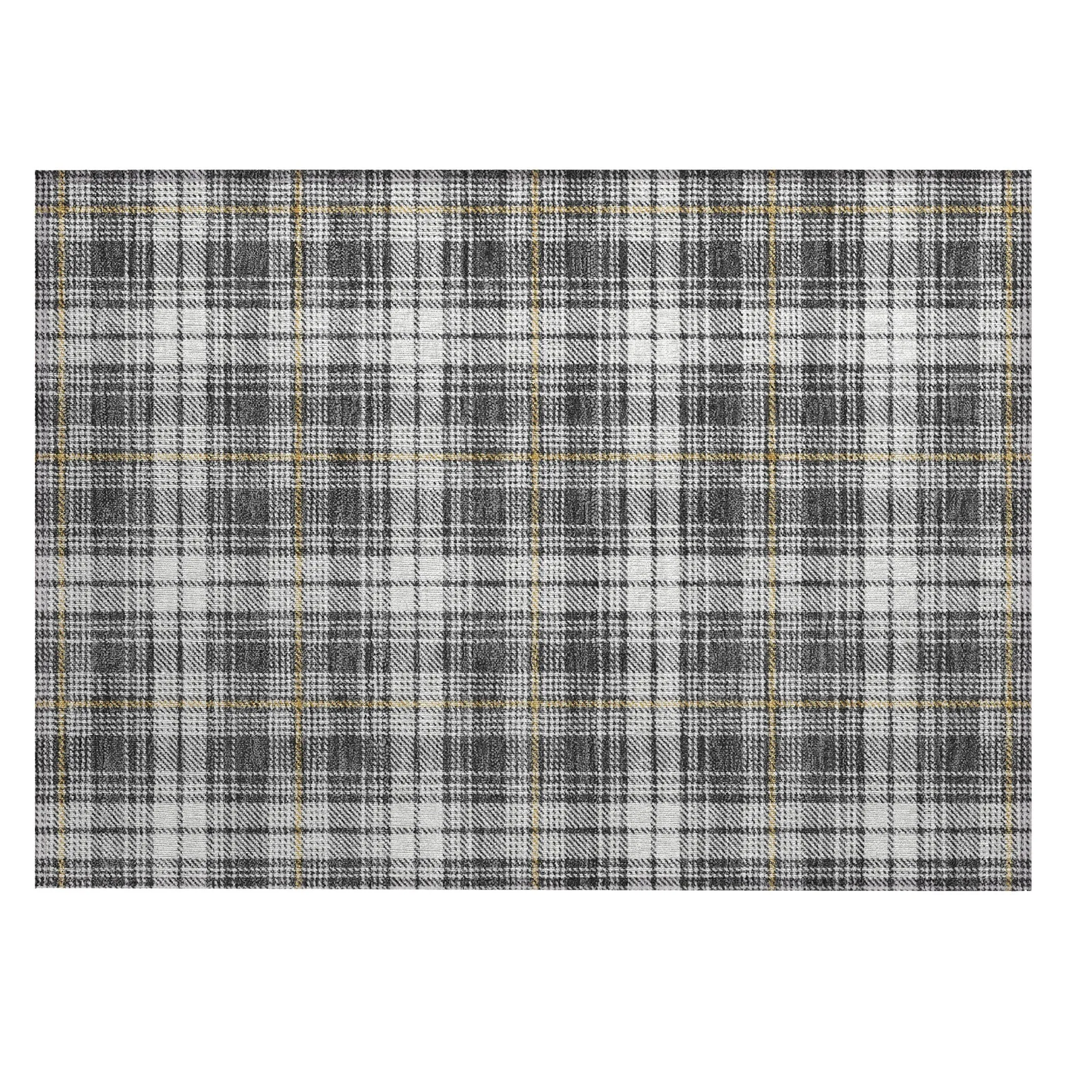 Machine Washable Indoor/ Outdoor Plaid Chantille Rug