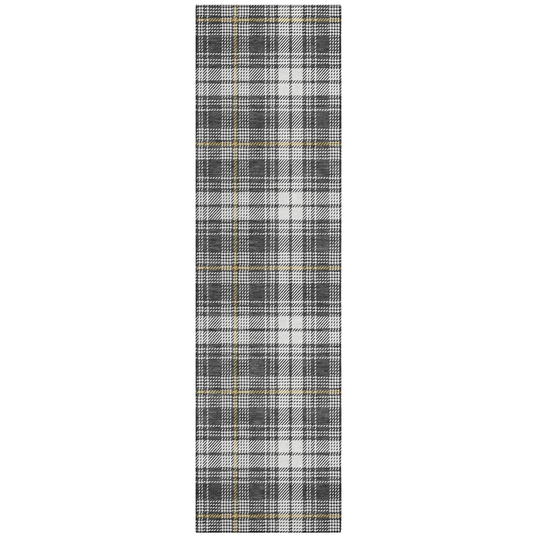 Machine Washable Indoor/ Outdoor Plaid Chantille Rug