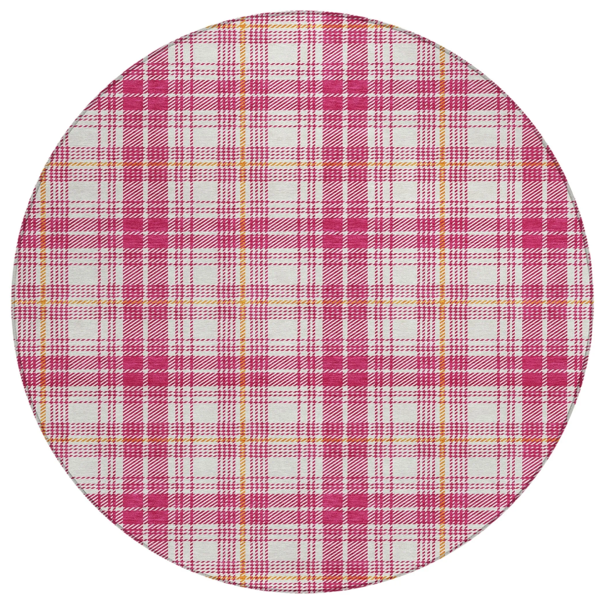 Machine Washable Indoor/ Outdoor Plaid Chantille Rug