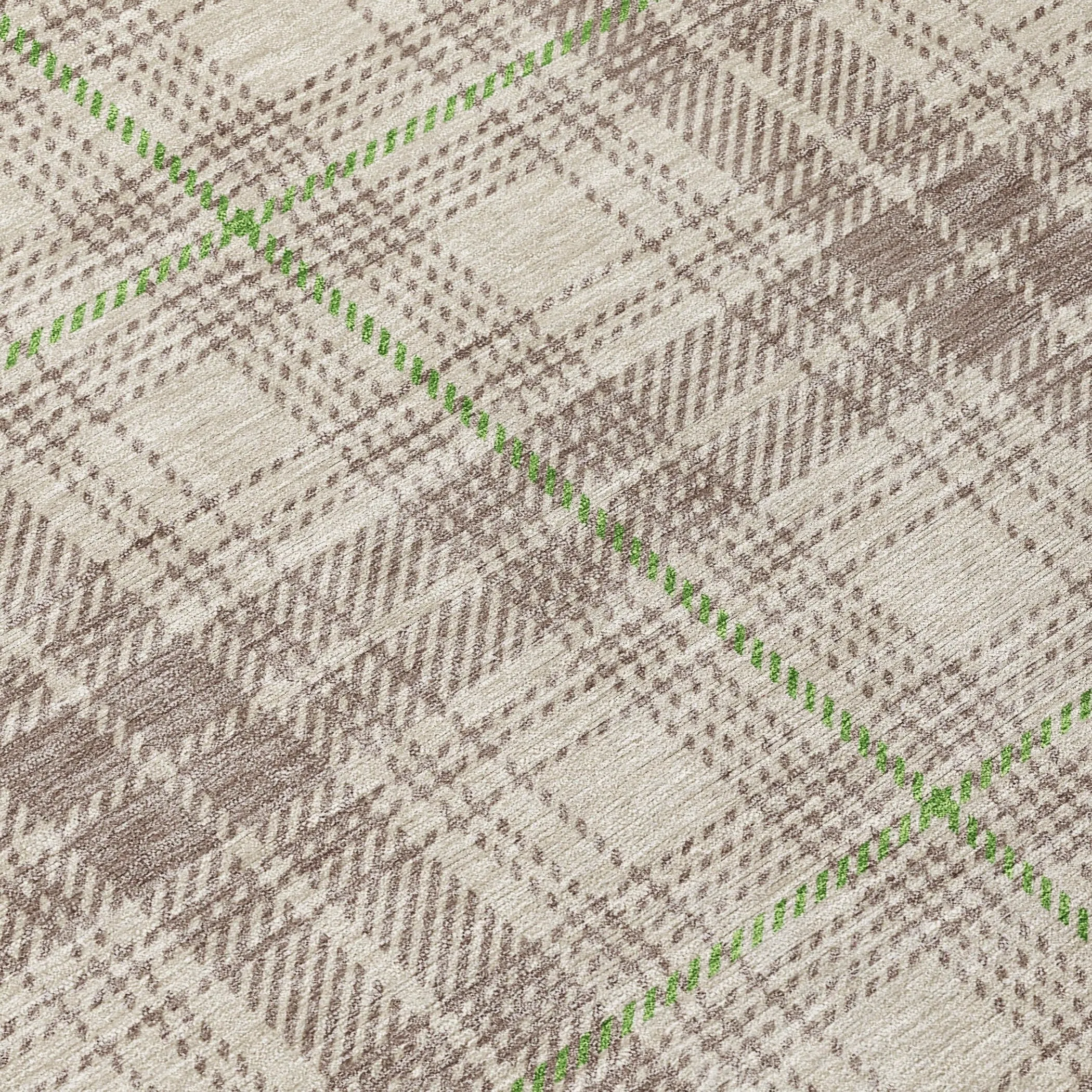 Machine Washable Indoor/ Outdoor Plaid Chantille Rug