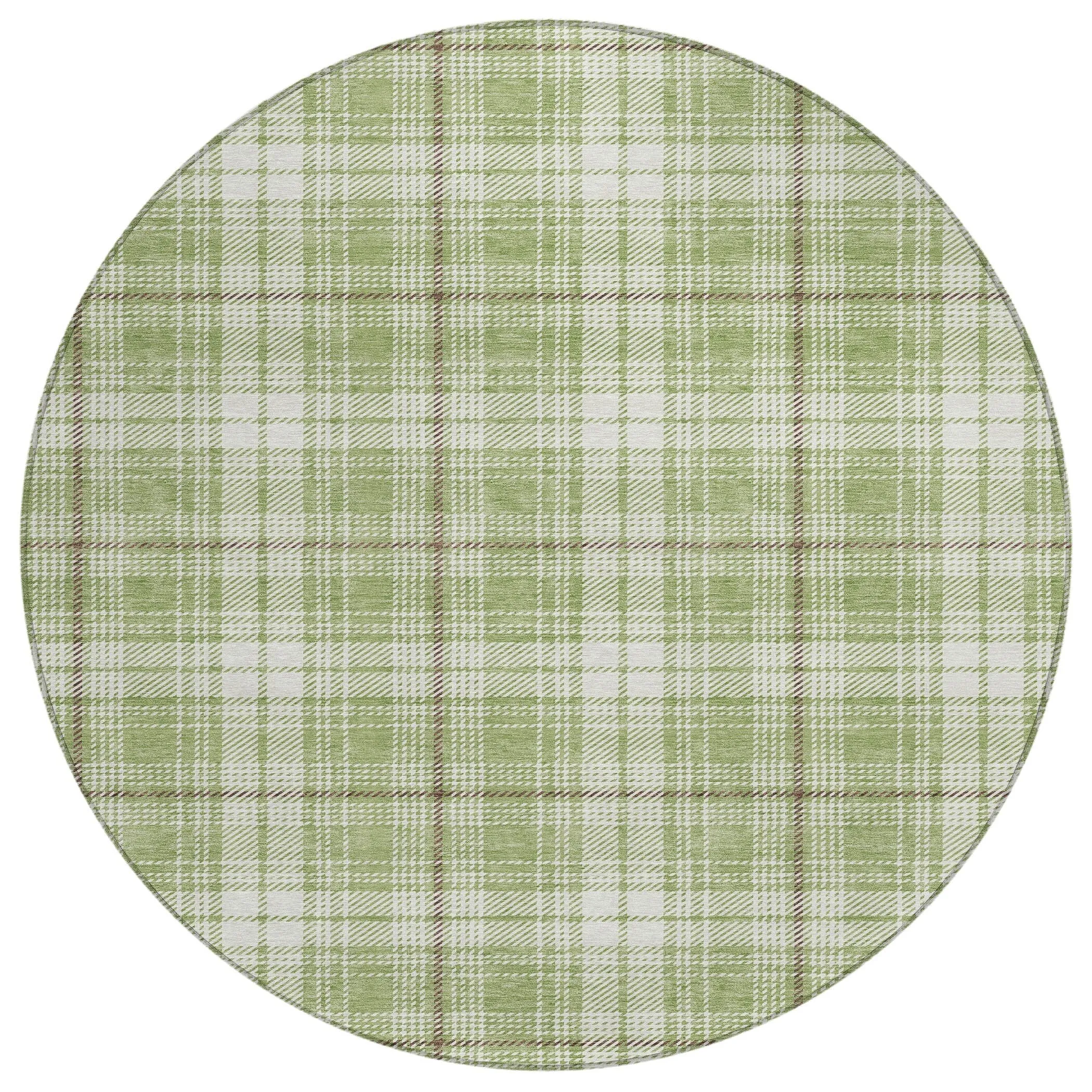 Machine Washable Indoor/ Outdoor Plaid Chantille Rug