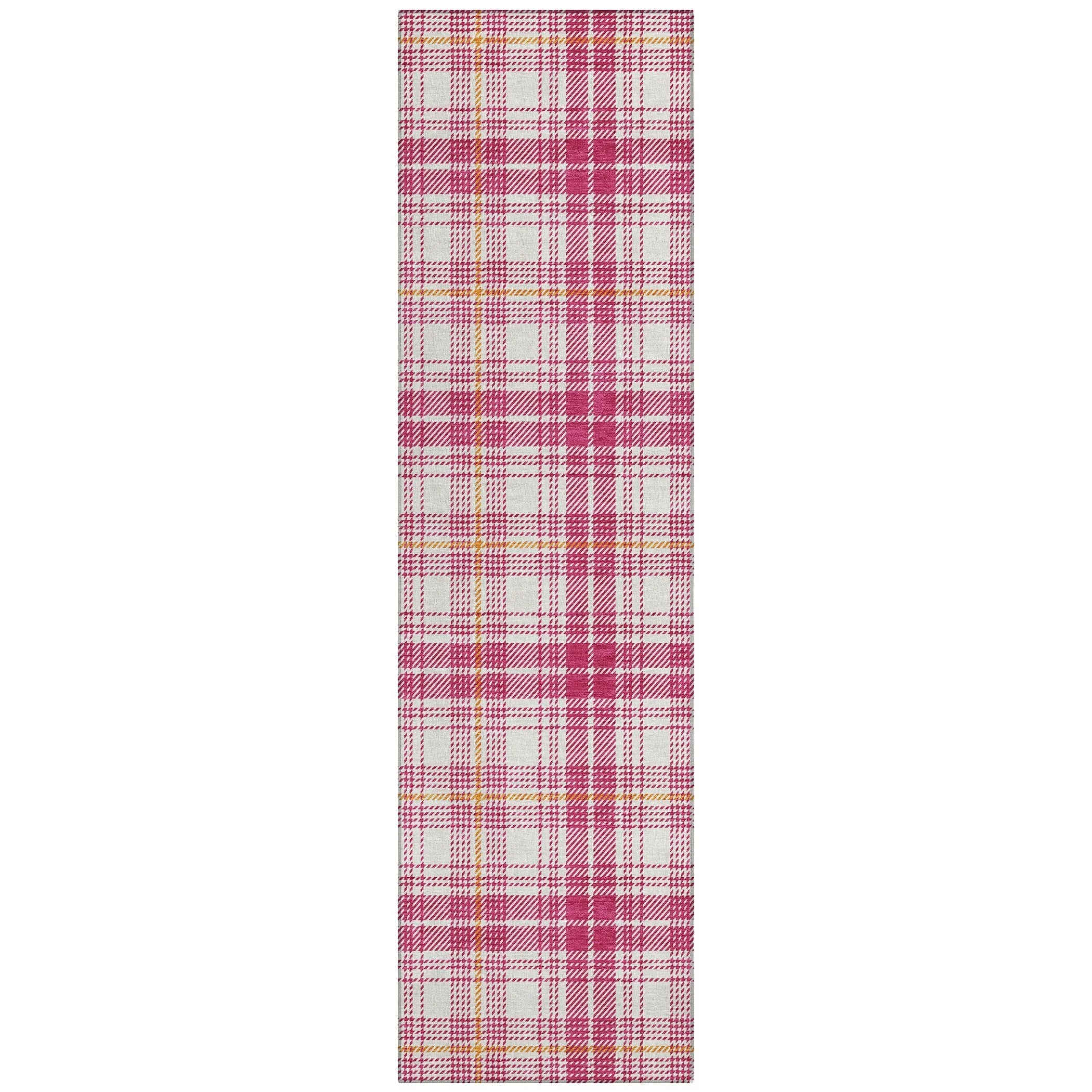 Machine Washable Indoor/ Outdoor Plaid Chantille Rug