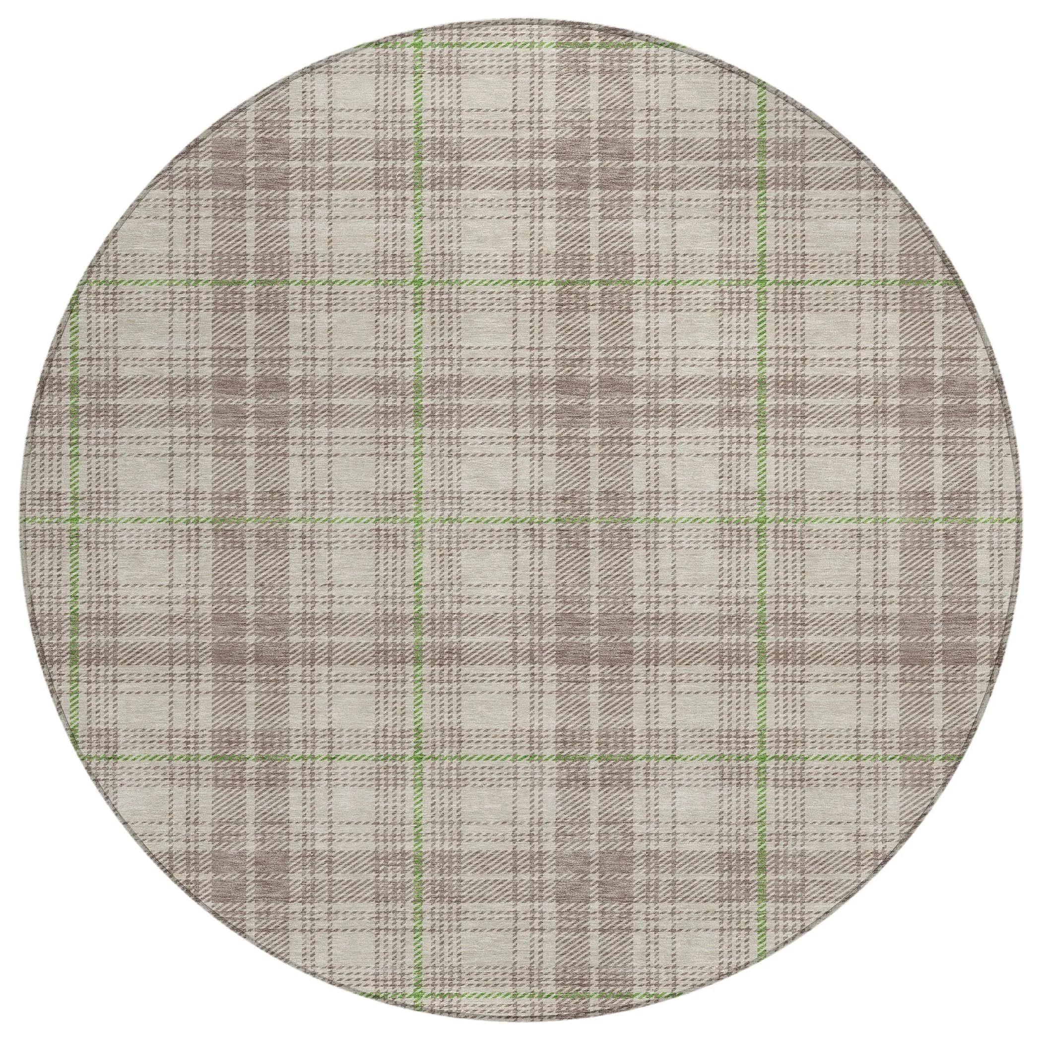 Machine Washable Indoor/ Outdoor Plaid Chantille Rug