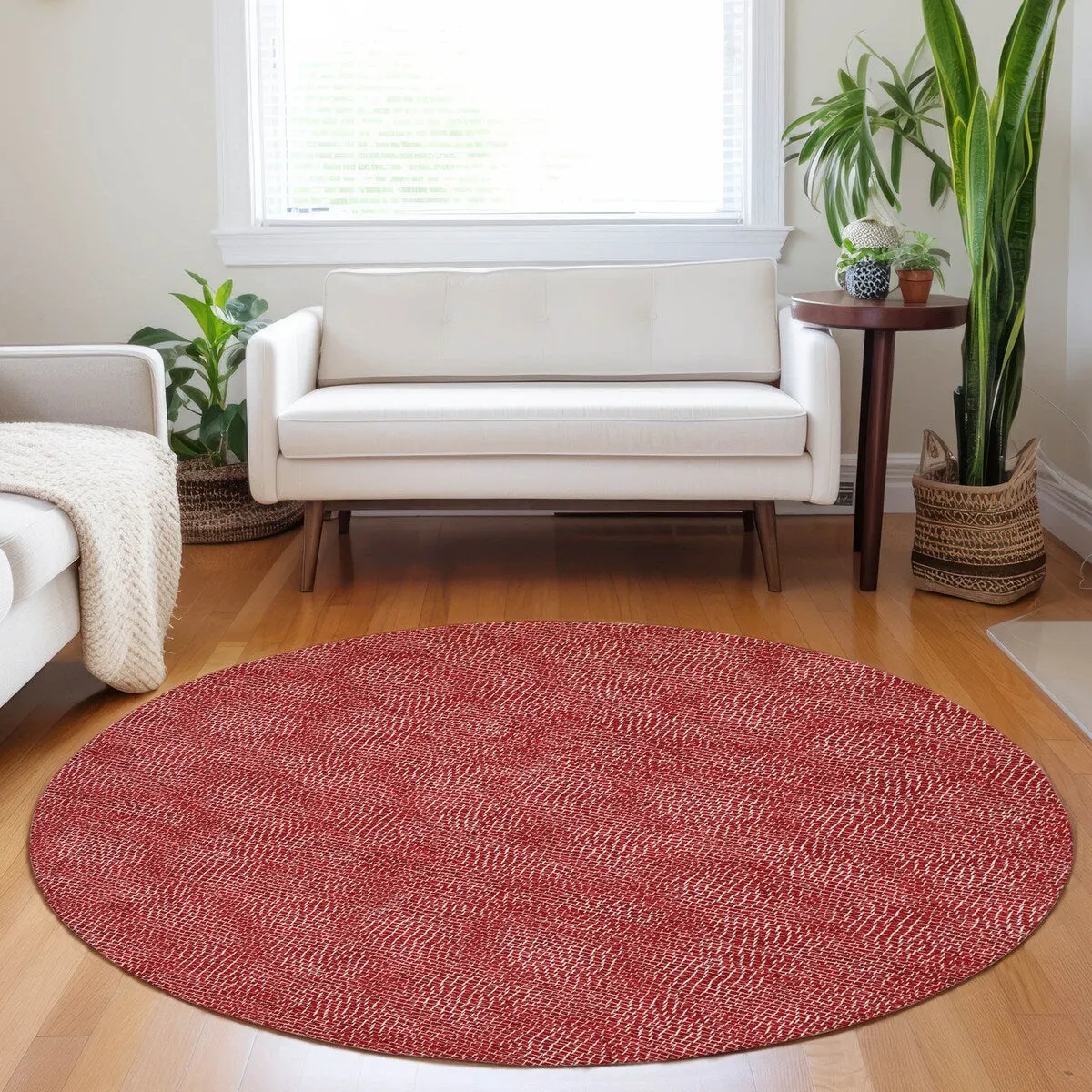 Machine Washable Indoor/ Outdoor Solid Modern Chantille Rug