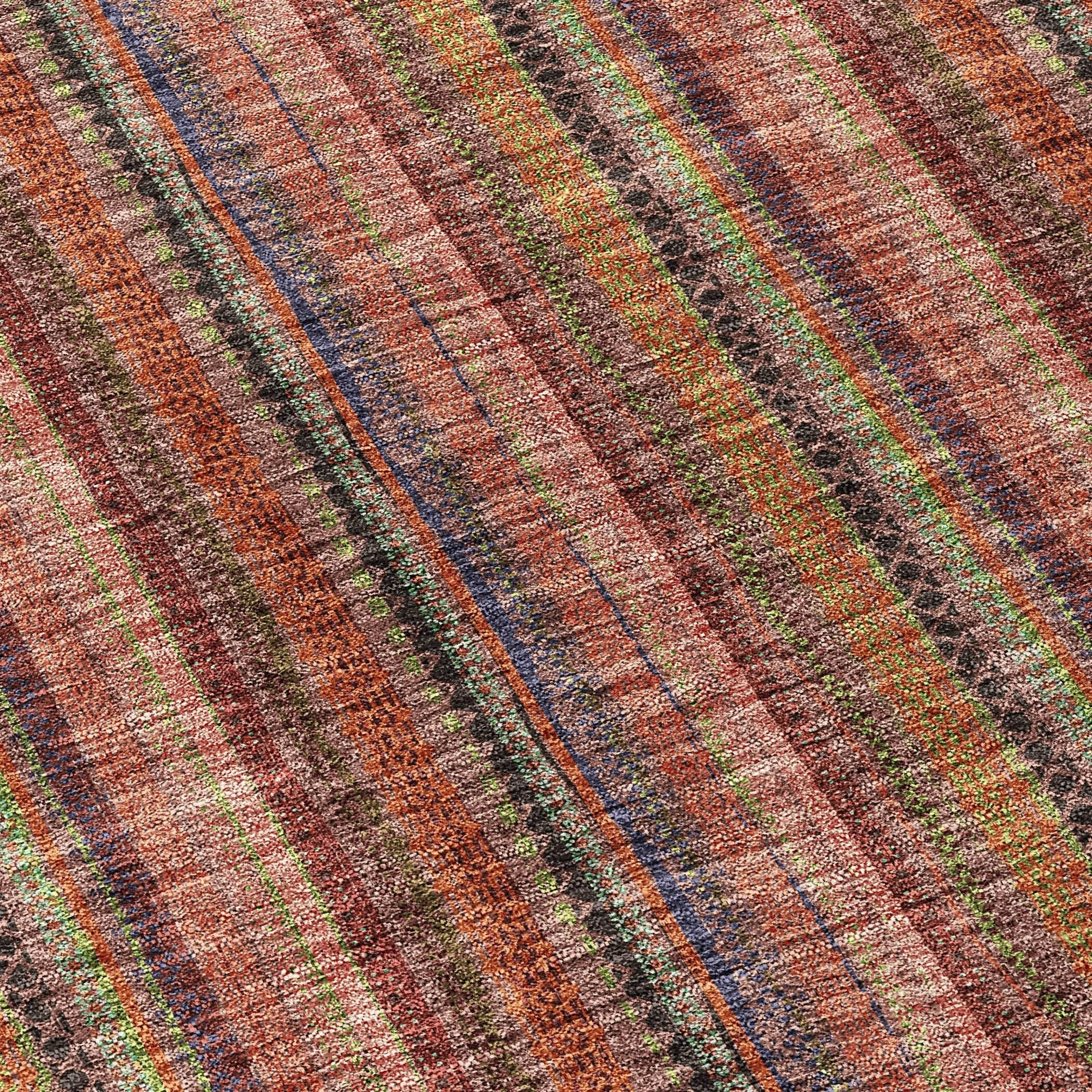 Machine Washable Indoor/ Outdoor Stripe Chantille Rug