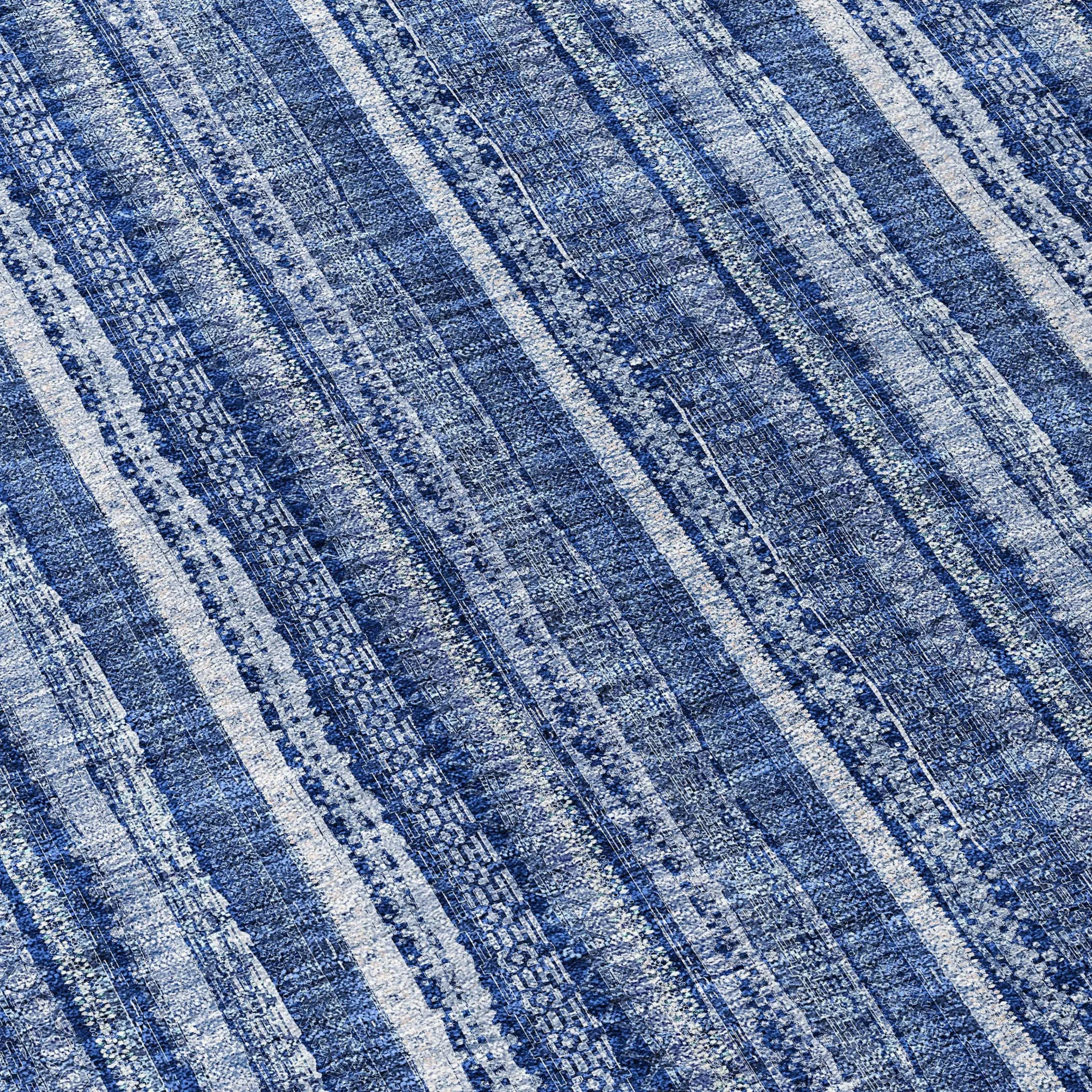 Machine Washable Indoor/ Outdoor Stripe Chantille Rug