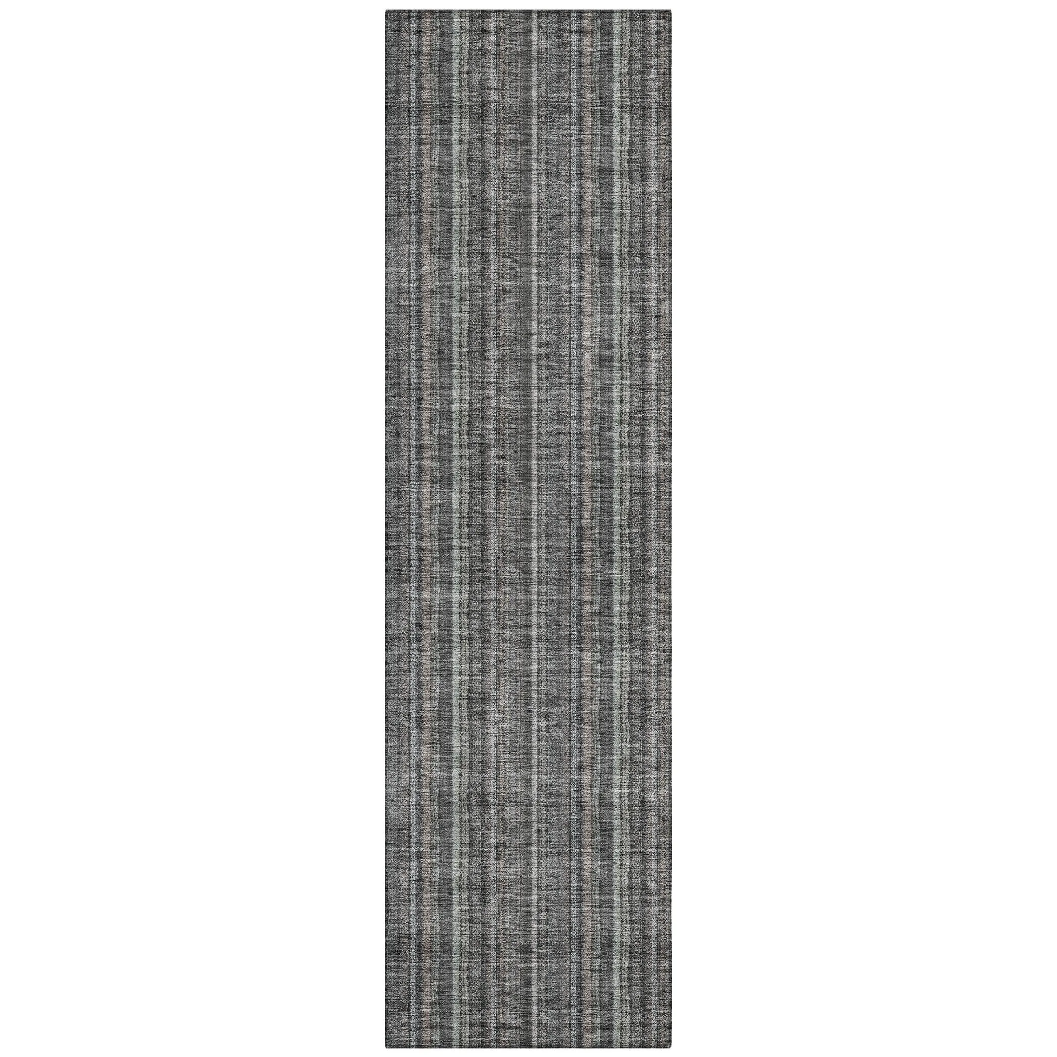 Machine Washable Indoor/ Outdoor Stripe Chantille Rug