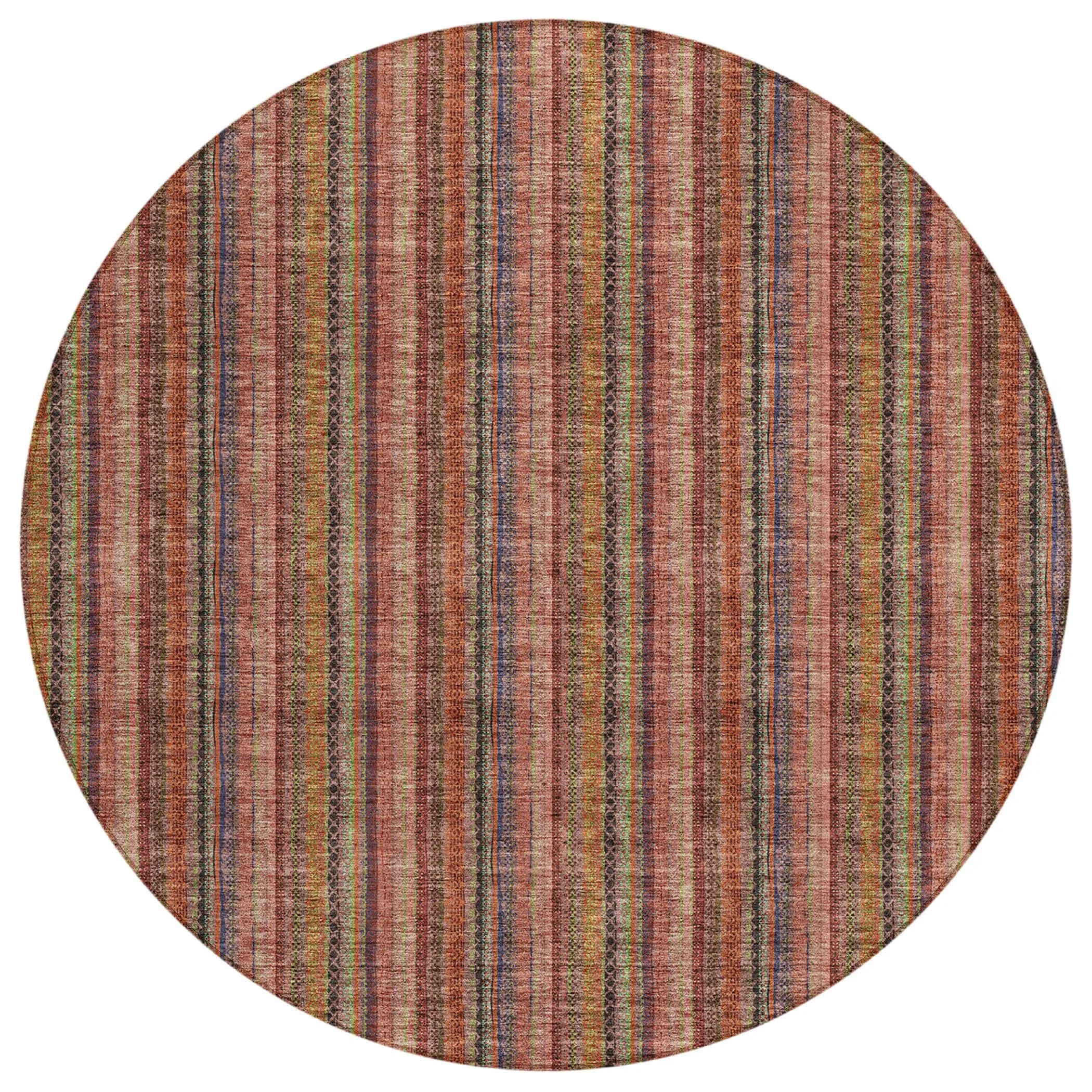Machine Washable Indoor/ Outdoor Stripe Chantille Rug