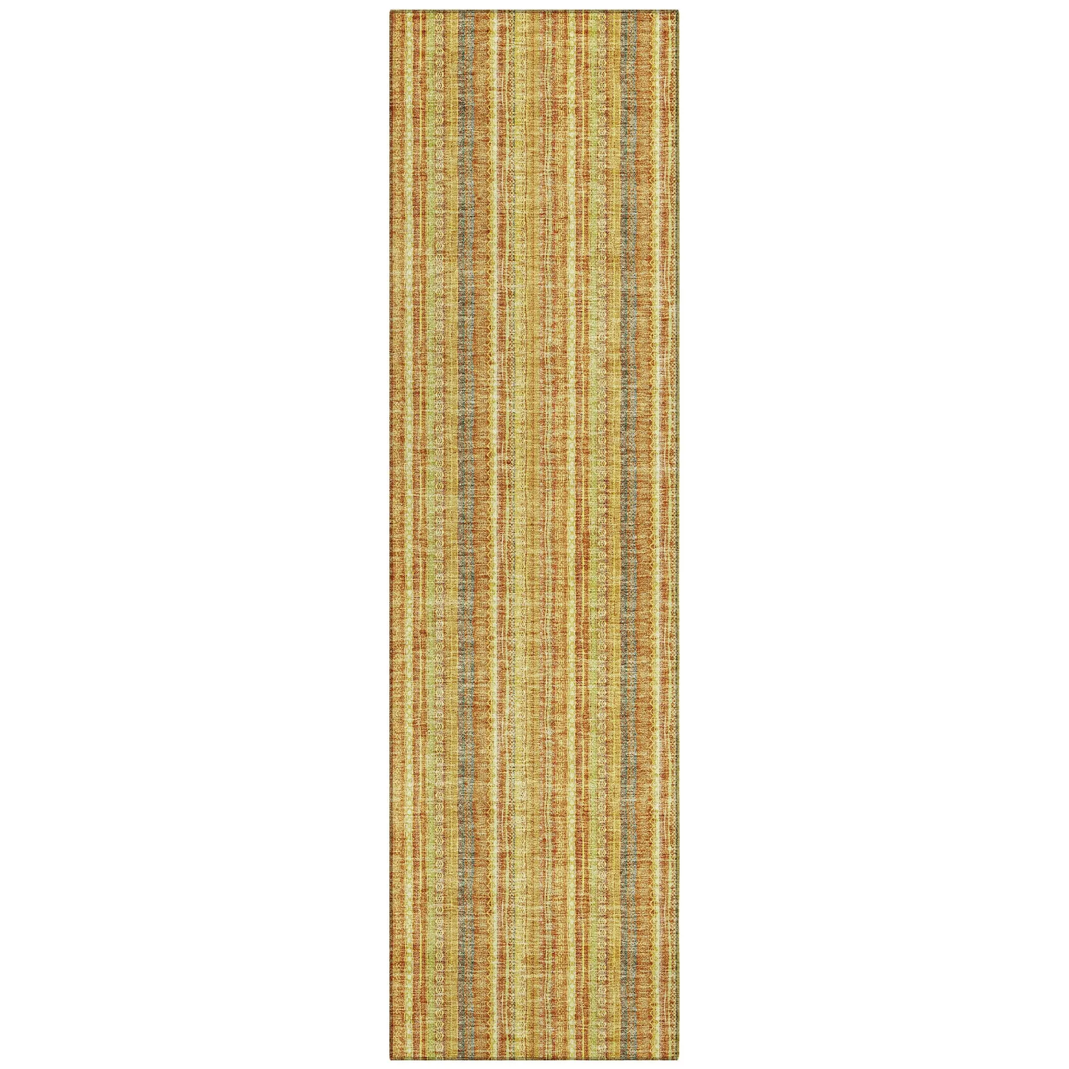 Machine Washable Indoor/ Outdoor Stripe Chantille Rug