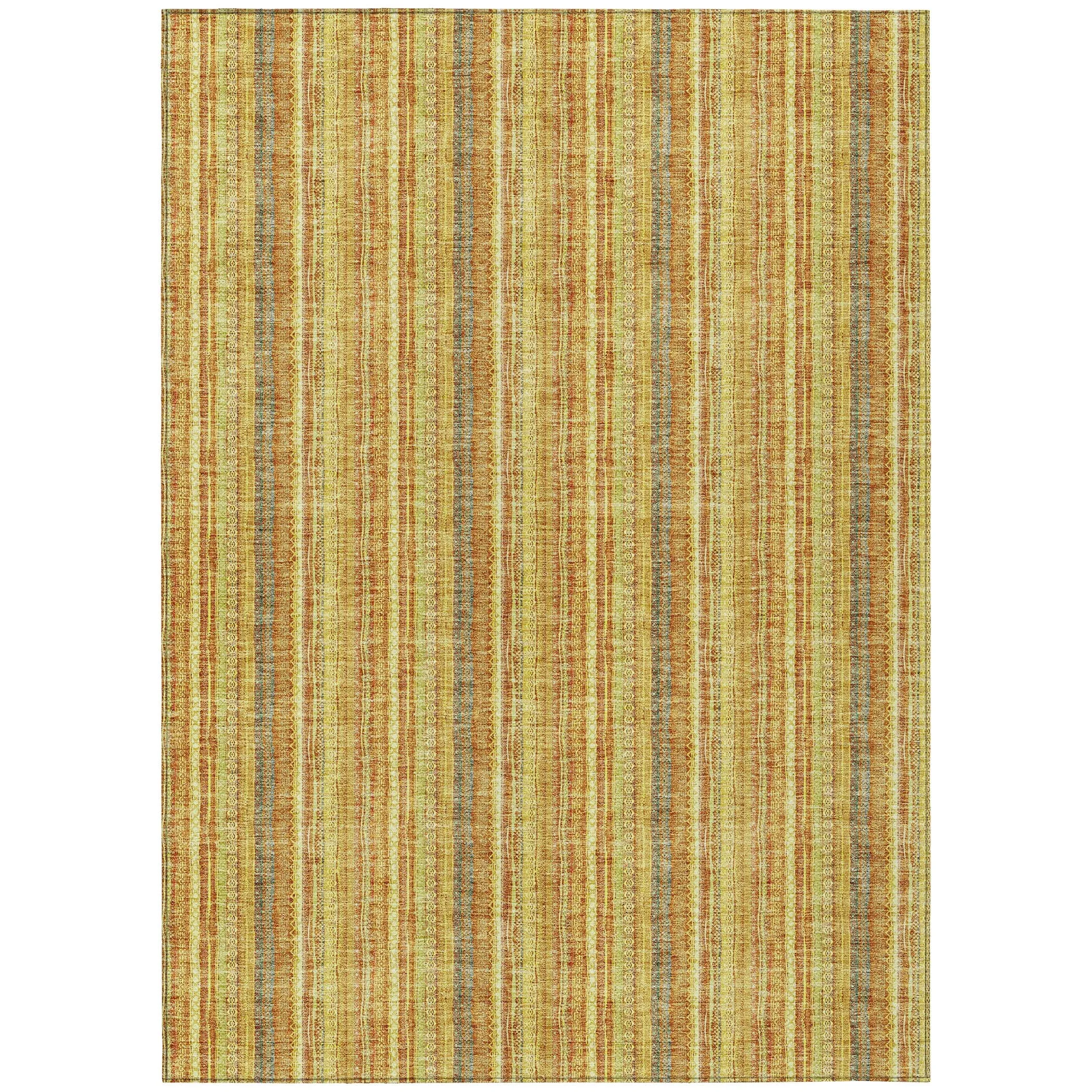 Machine Washable Indoor/ Outdoor Stripe Chantille Rug