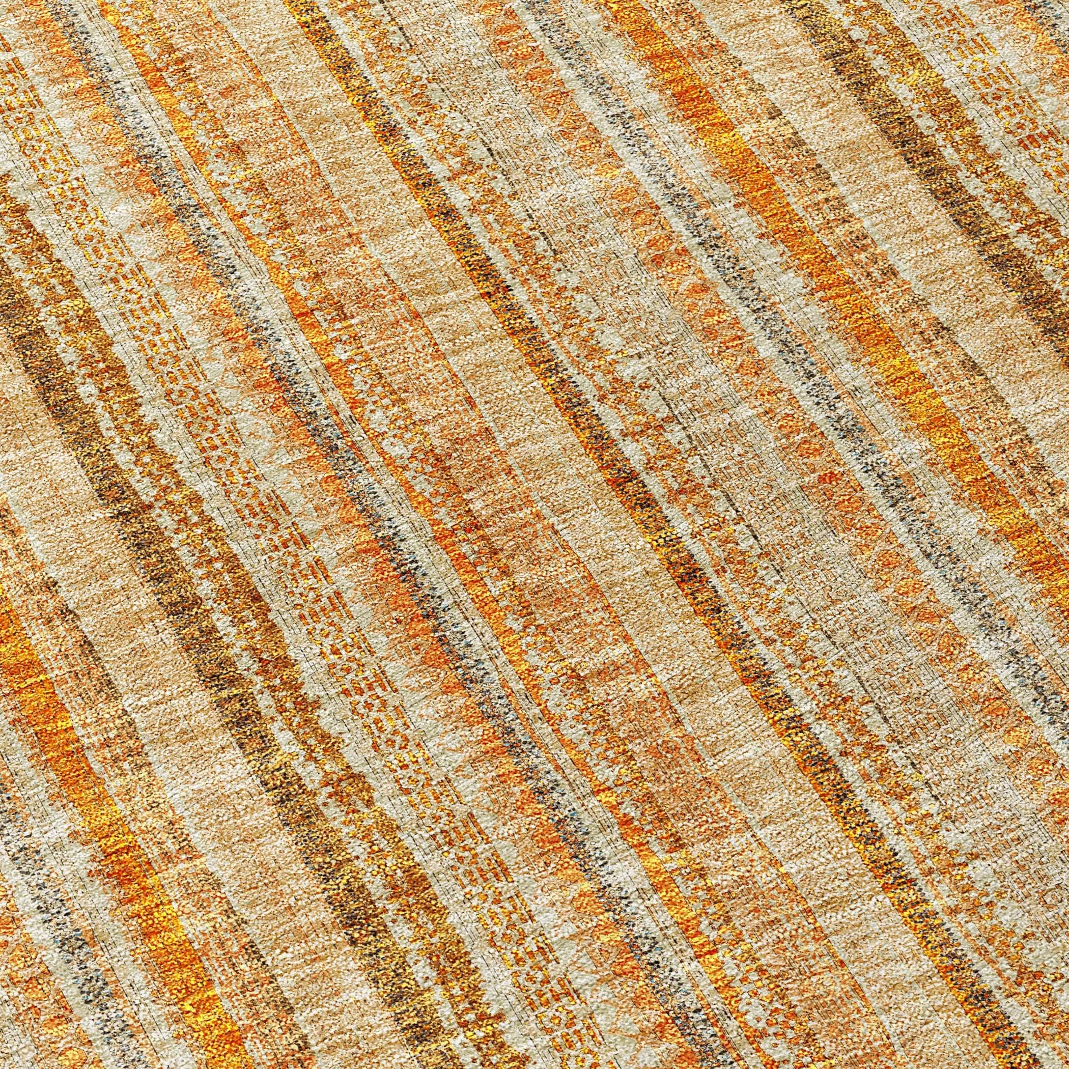 Machine Washable Indoor/ Outdoor Stripe Chantille Rug