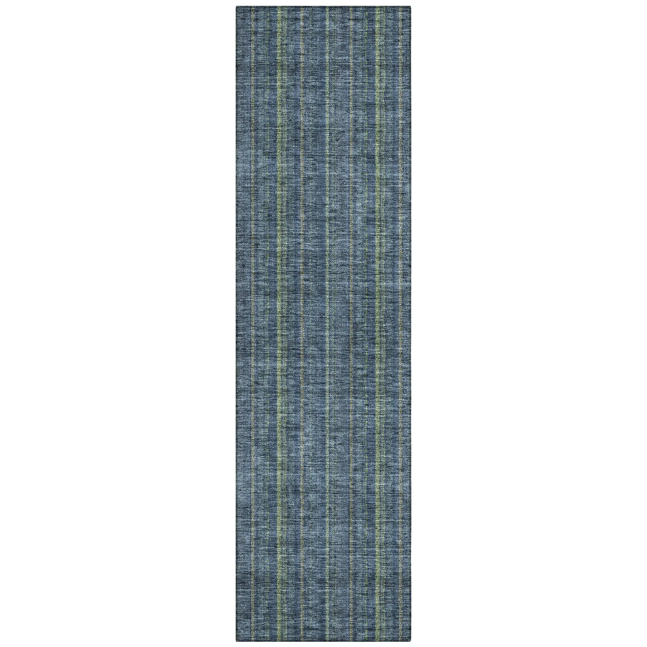Machine Washable Indoor/ Outdoor Stripe Chantille Rug