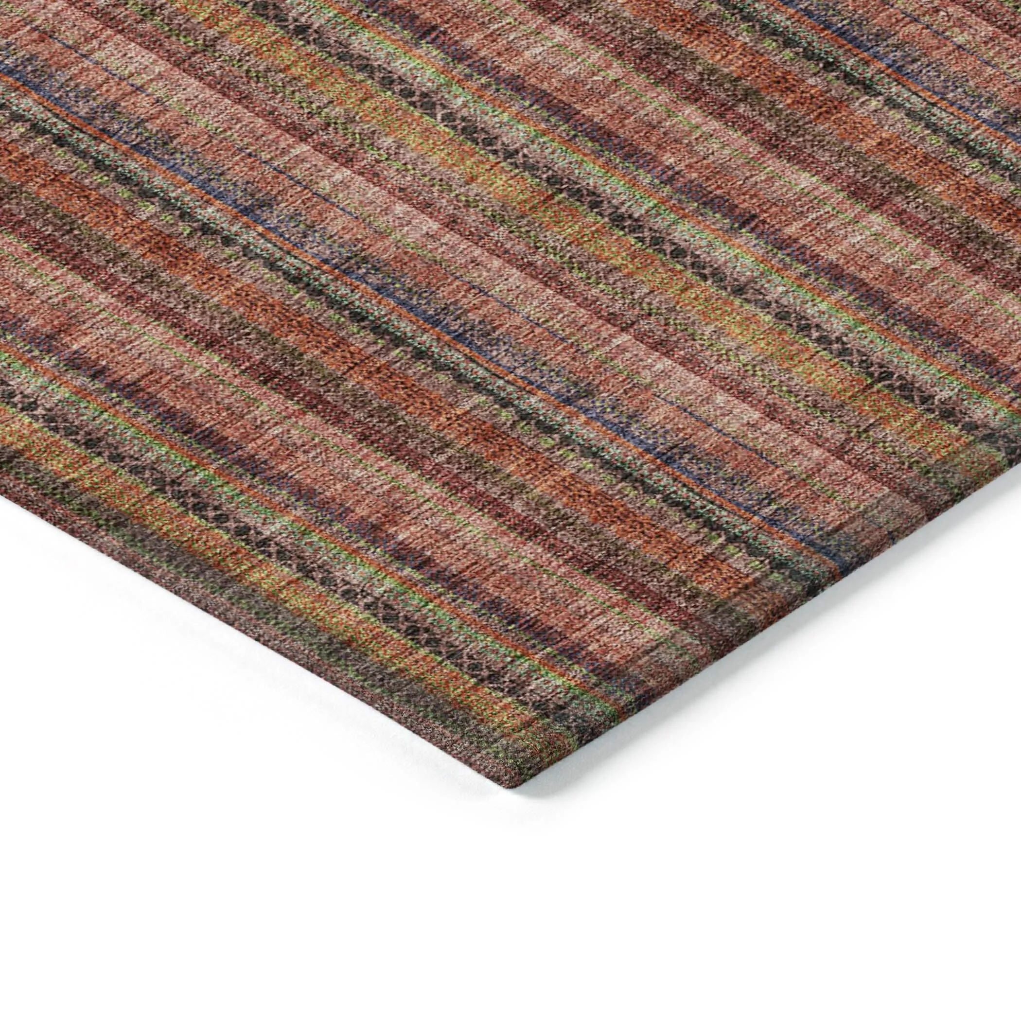 Machine Washable Indoor/ Outdoor Stripe Chantille Rug