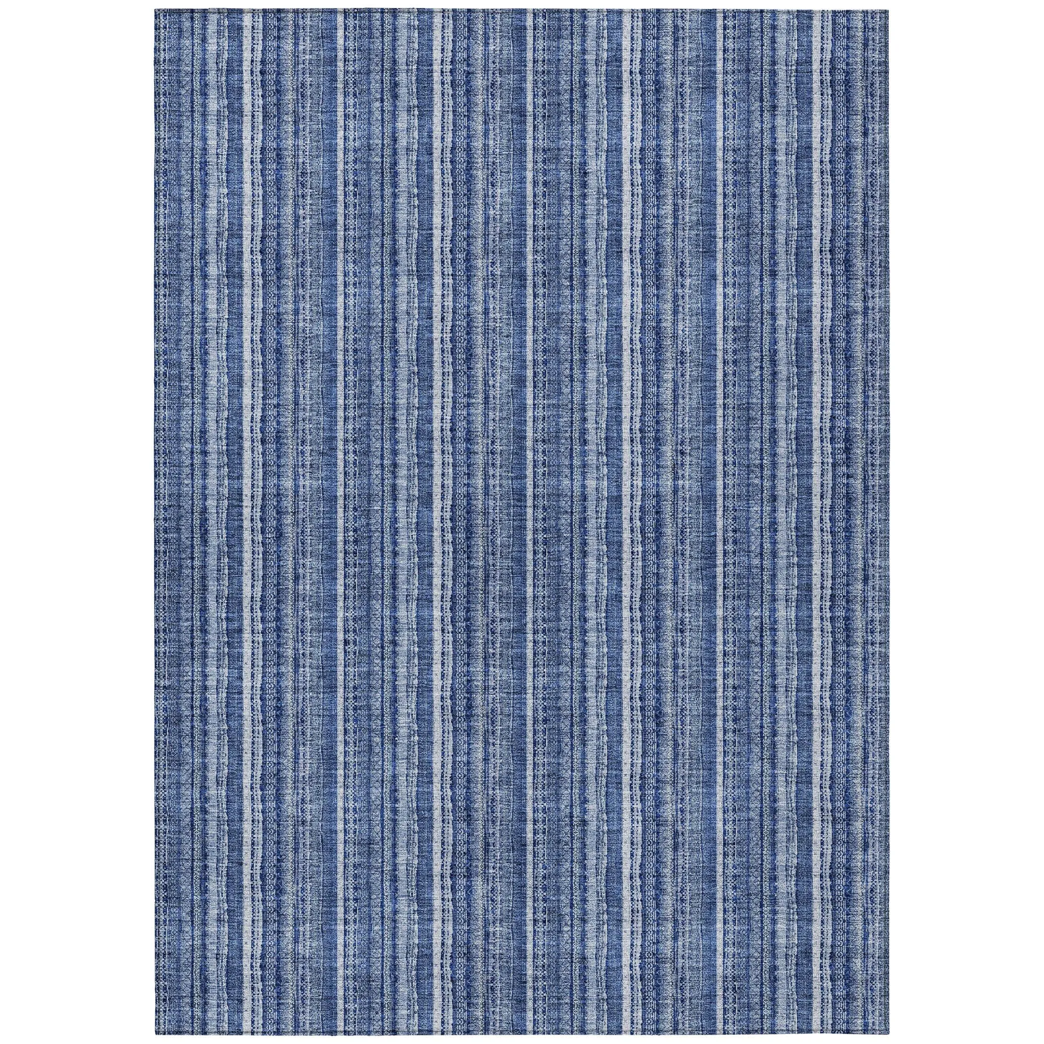 Machine Washable Indoor/ Outdoor Stripe Chantille Rug