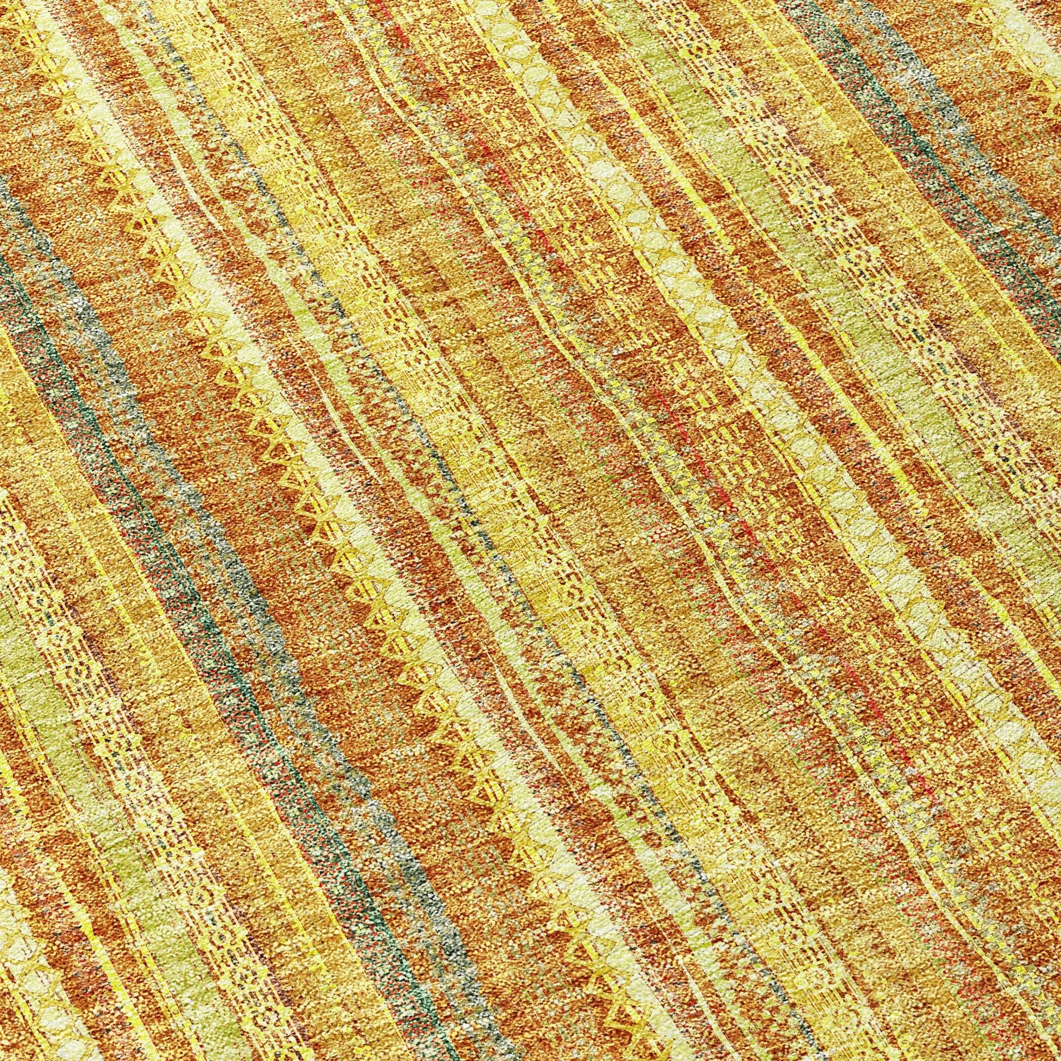 Machine Washable Indoor/ Outdoor Stripe Chantille Rug