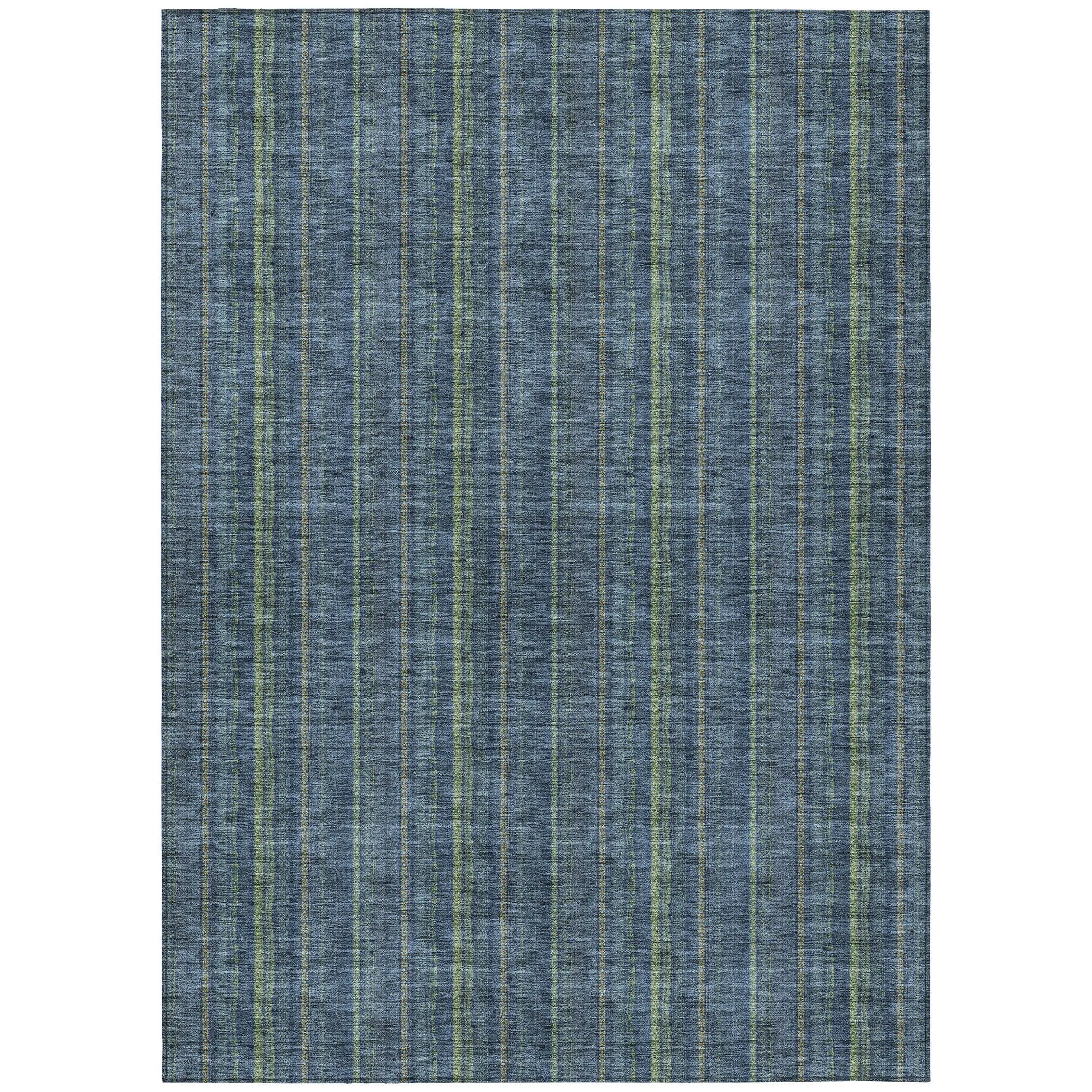 Machine Washable Indoor/ Outdoor Stripe Chantille Rug