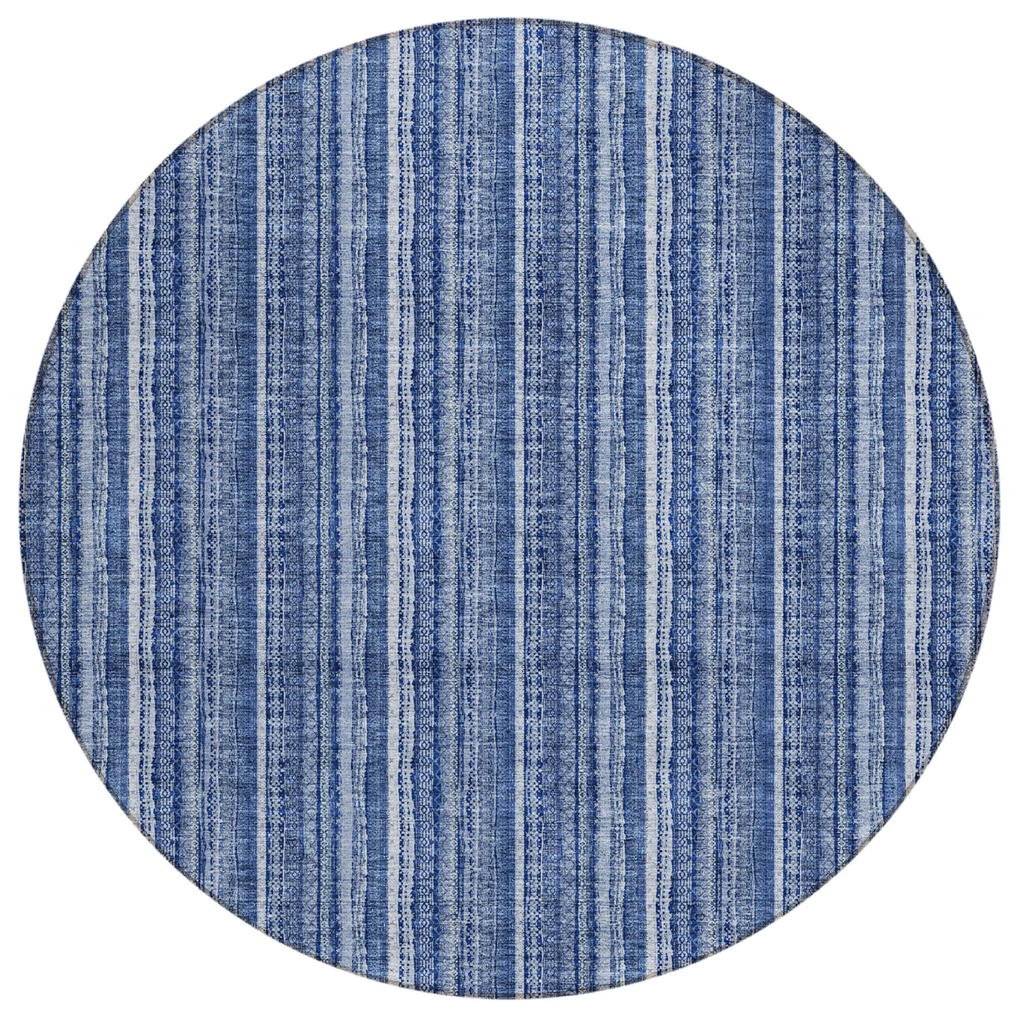 Machine Washable Indoor/ Outdoor Stripe Chantille Rug
