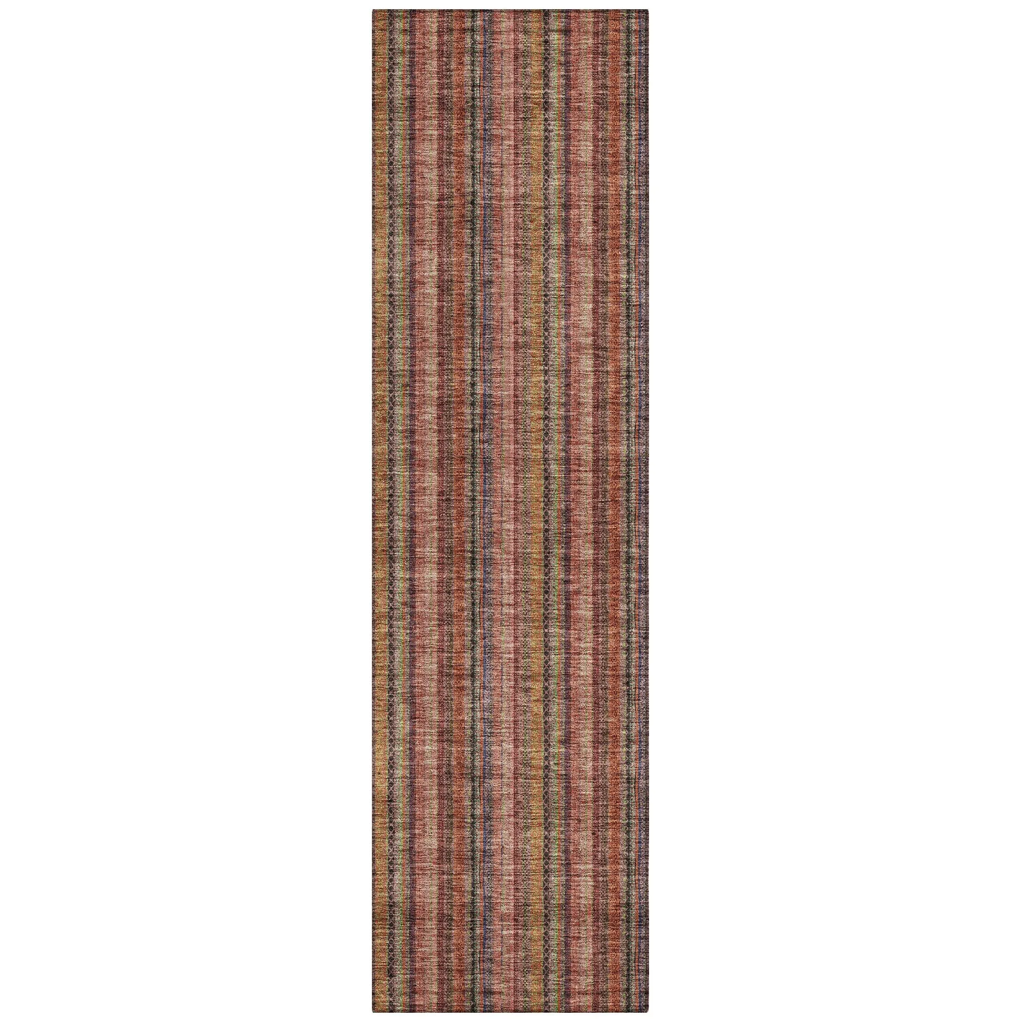 Machine Washable Indoor/ Outdoor Stripe Chantille Rug